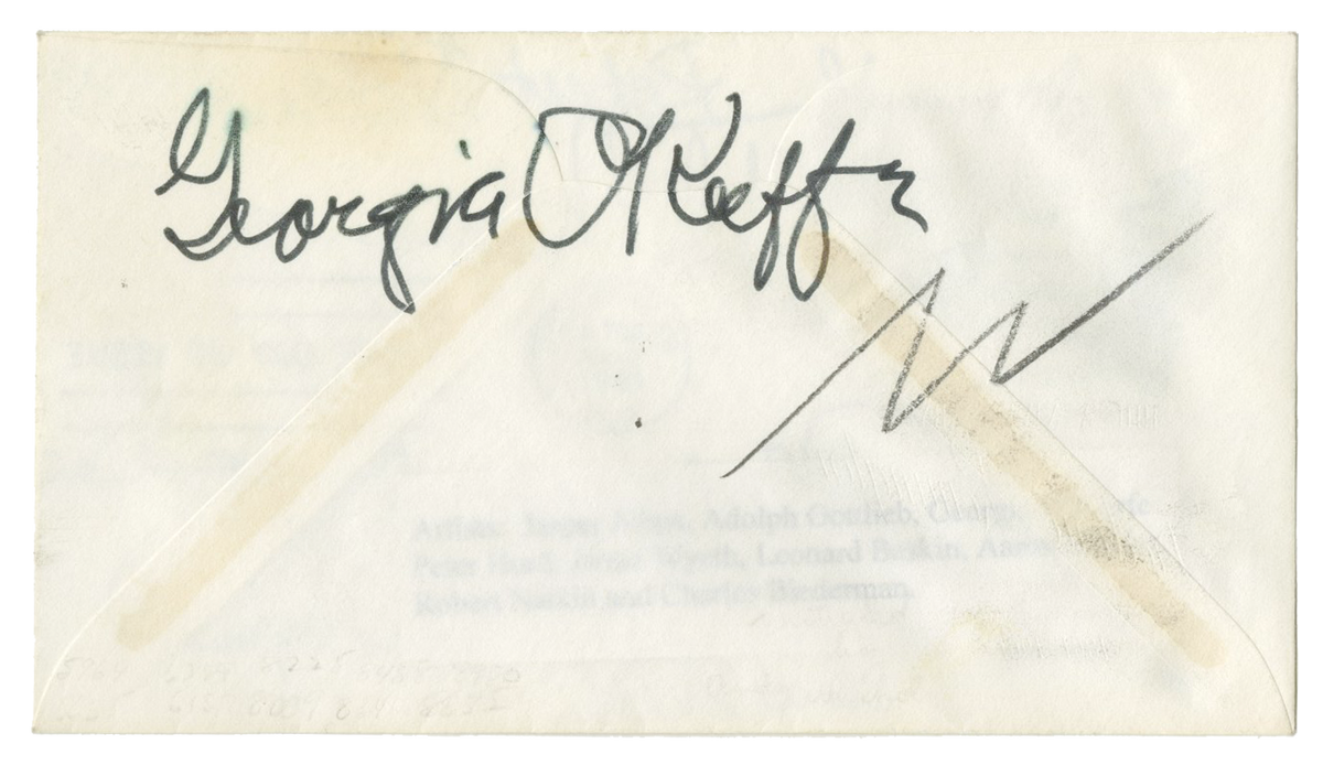 Jasper Johns, Georgia O&#39;Keeffe &amp; 7 Other Icons - Signed First Day Cover - 1961
