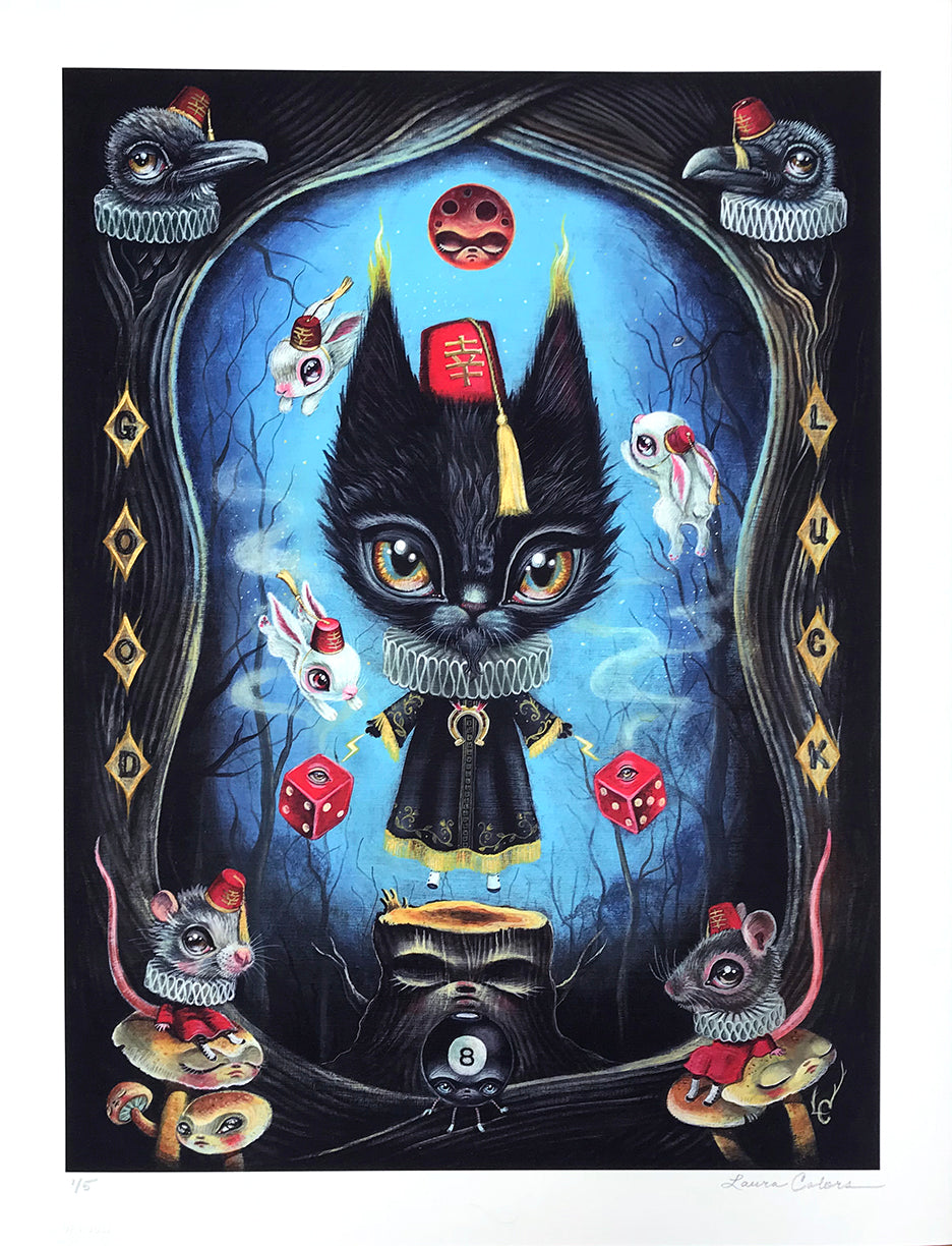 Laura Colors &quot;Get Lucky&quot; - Hand-Embellished Variant, Edition of 5 - 13 x 17&quot;