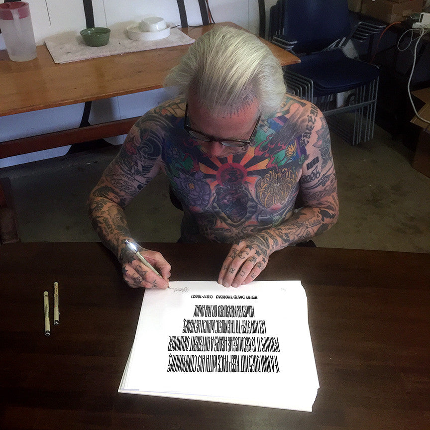 Mike Giant "Different Drummer (Henry David Thoreau)" Original Ink Il