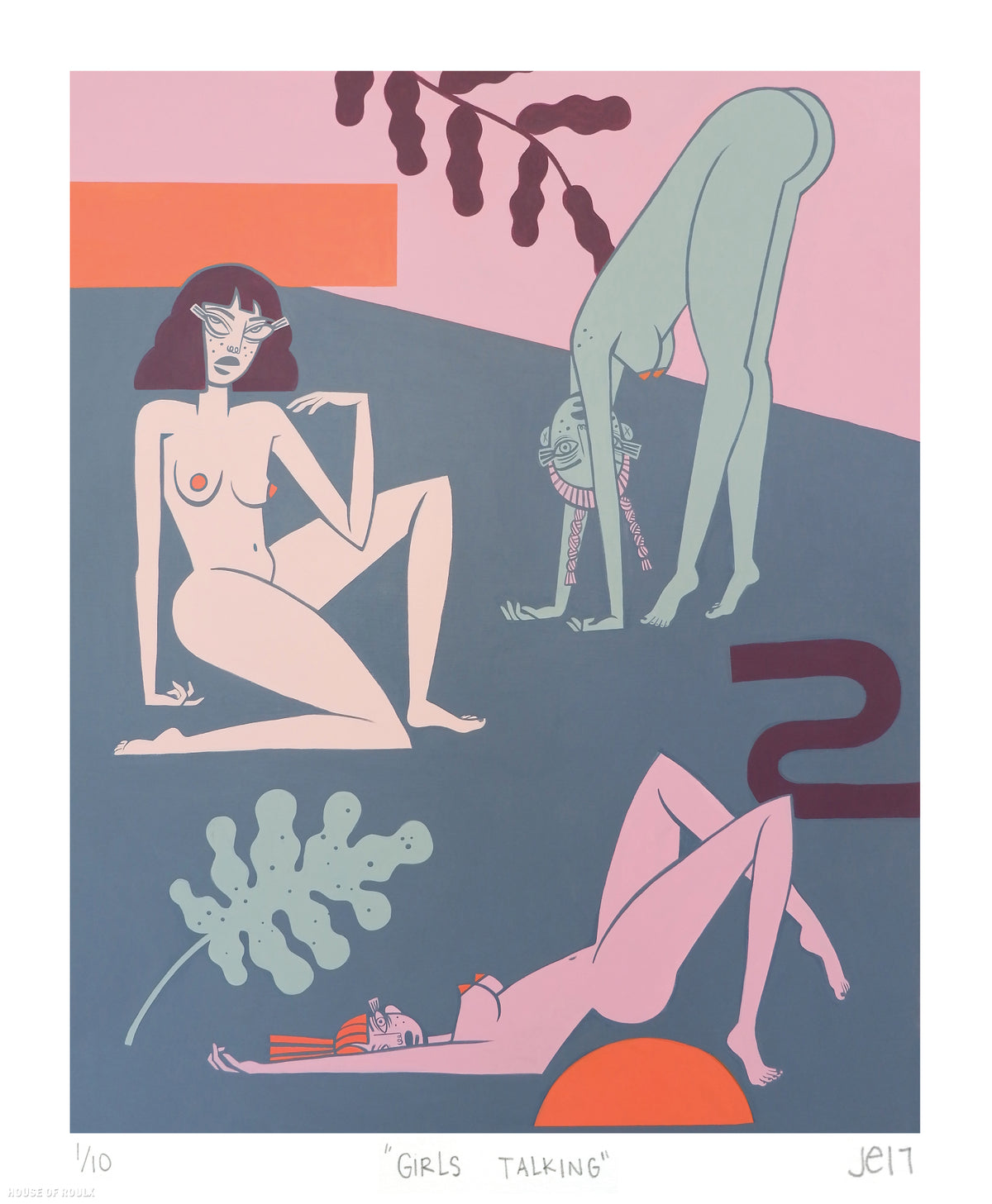Jillian Evelyn &quot;Girls Talking&quot; - Limited Edition, Archival Print - 14 x 17&quot;