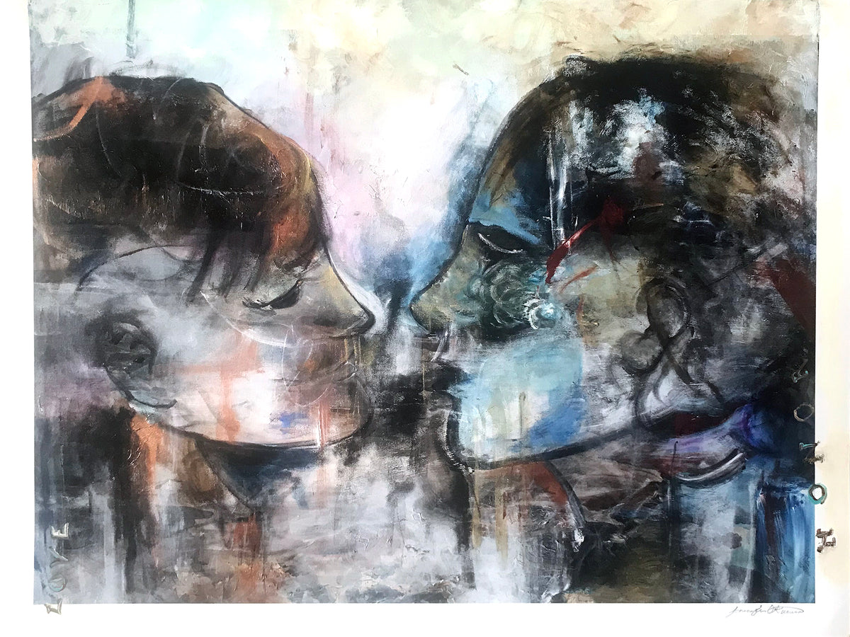 Jennifer Jean Okumura &quot;Give and Take but LOVE Remains&quot; - Hand-Embellished Variant, 1 of 3 - 18 x 24&quot;