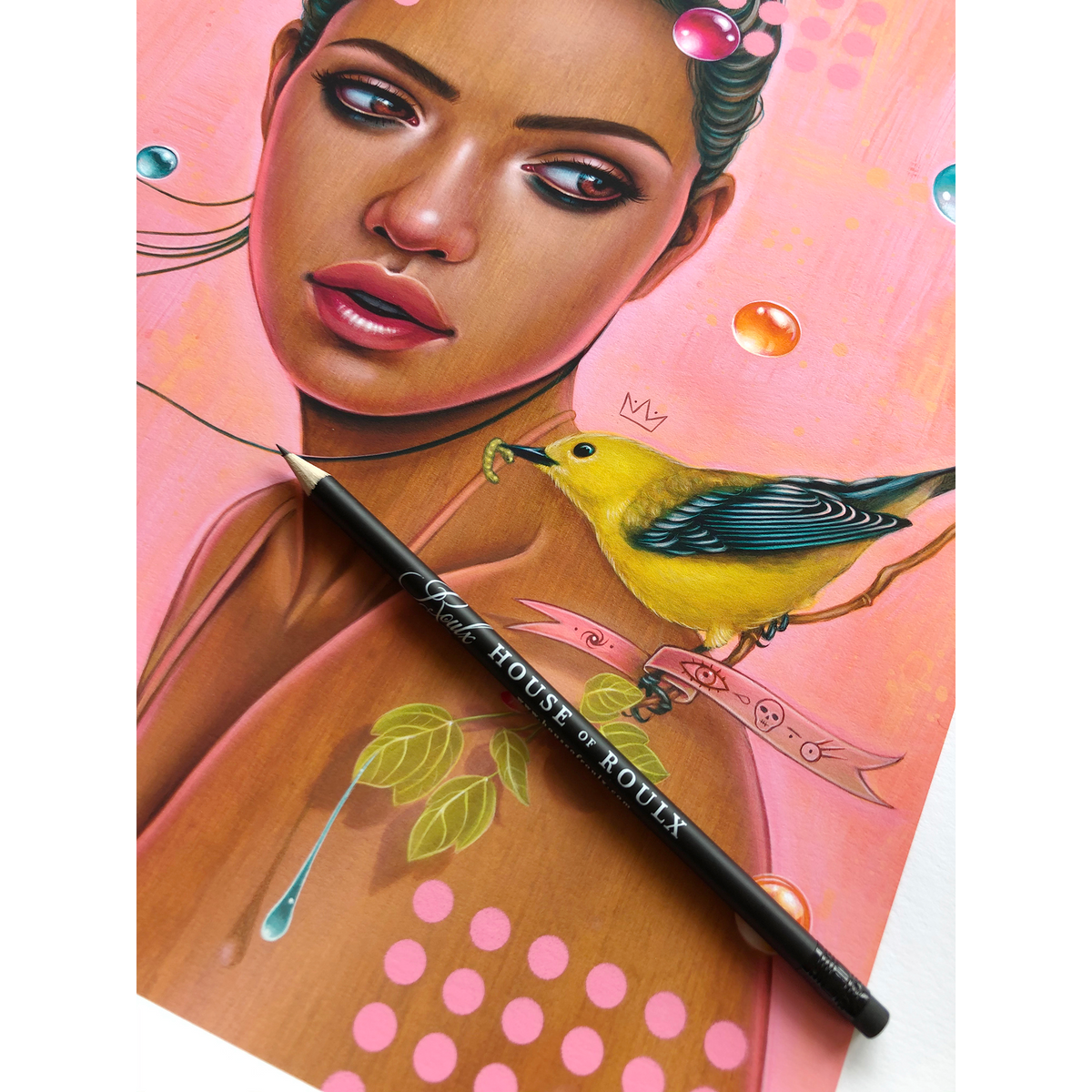 Caia Koopman &quot;Fern Goldfinch&quot; - Hand-Embellished Edition of 15 - 14 x 17&quot;
