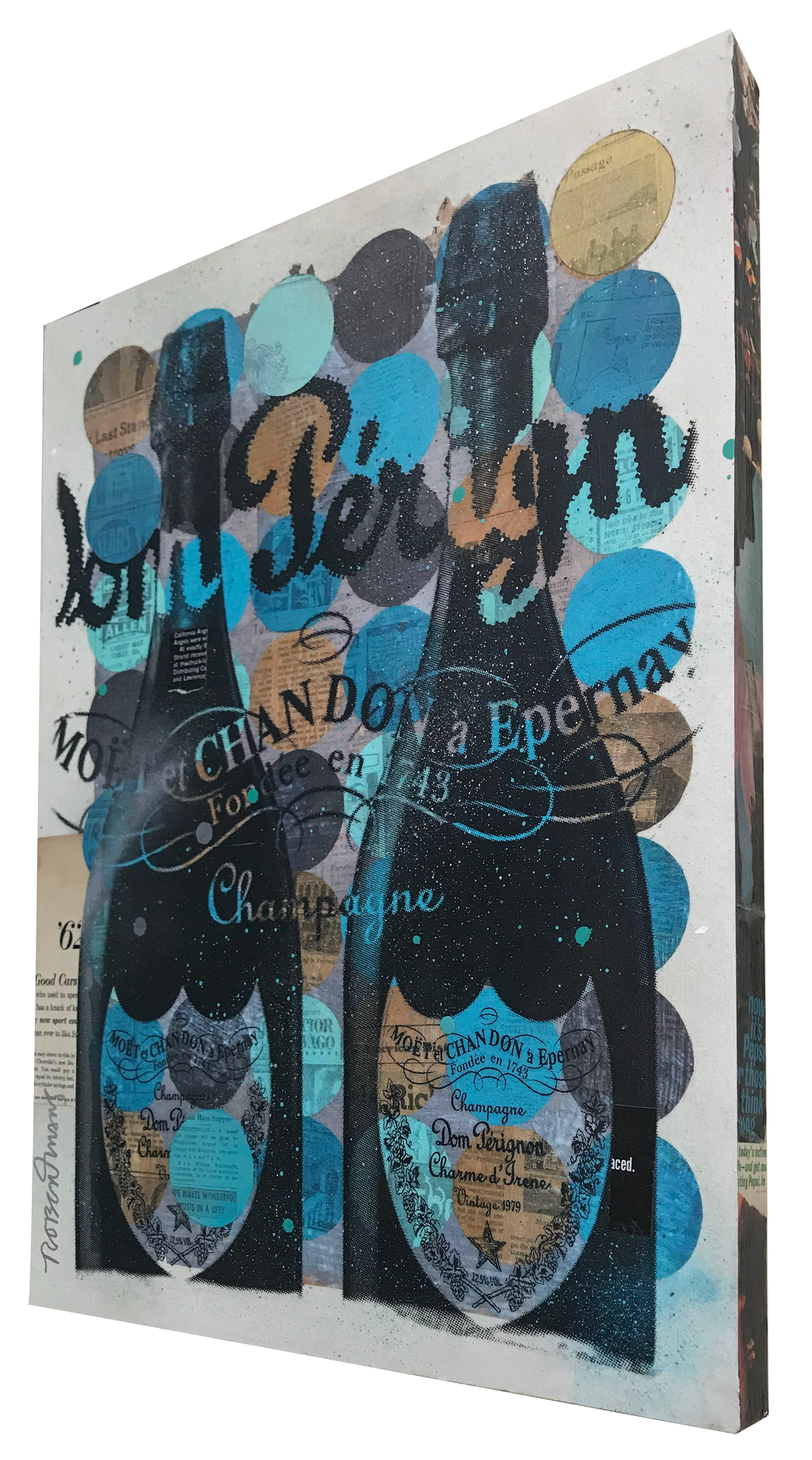 Robert Mars &quot;Good Old Days&quot; - Hand-Embellished Print on Wood Panel - 18 x 24&quot;