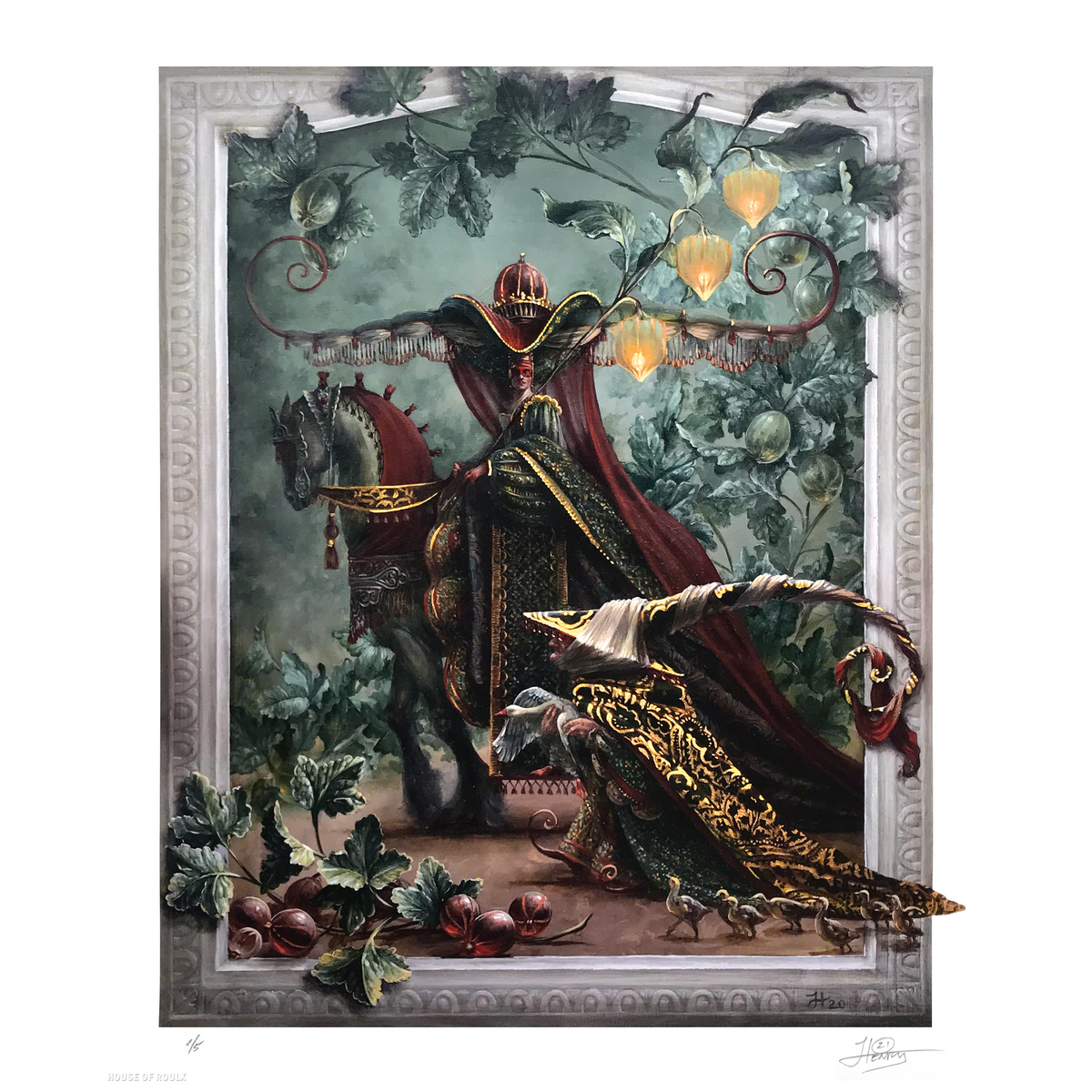 J.Henry &quot;Lady Goosebury and Her Favorite Goose&quot; - Hand-Embellished Edition of 5 - 14 x 17&quot;