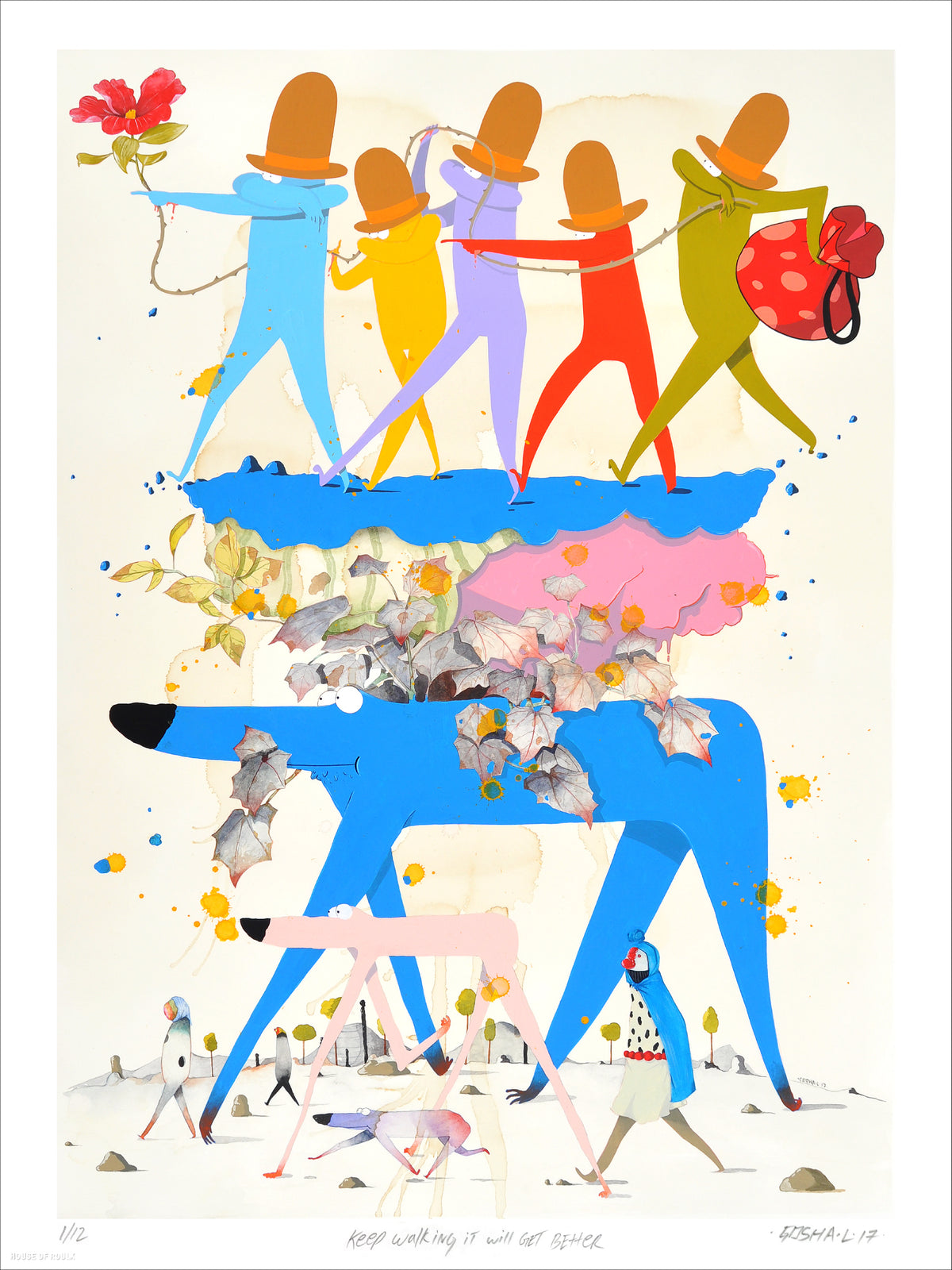 Gosha Levochkin &quot;Keep Walking It Will Get Better&quot; - Limited Edition, Archival Print - 18 x 24&quot;