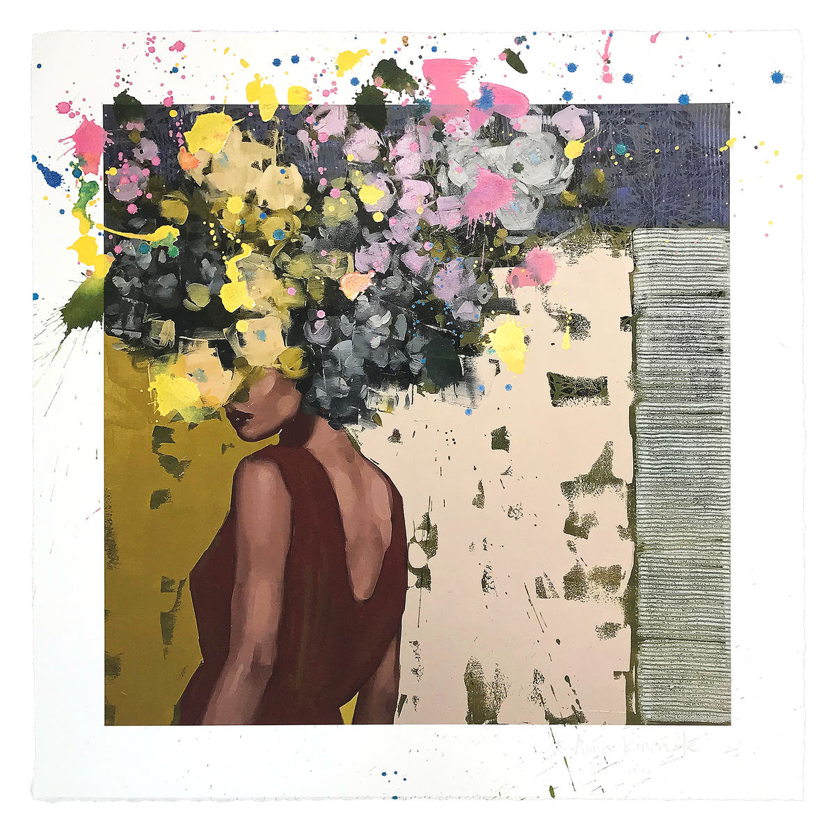 Anna Kincaide &quot;Guarded Insecurities&quot; - Hand-Embellished Variant, Edition of 5 - 22 x 22&quot;