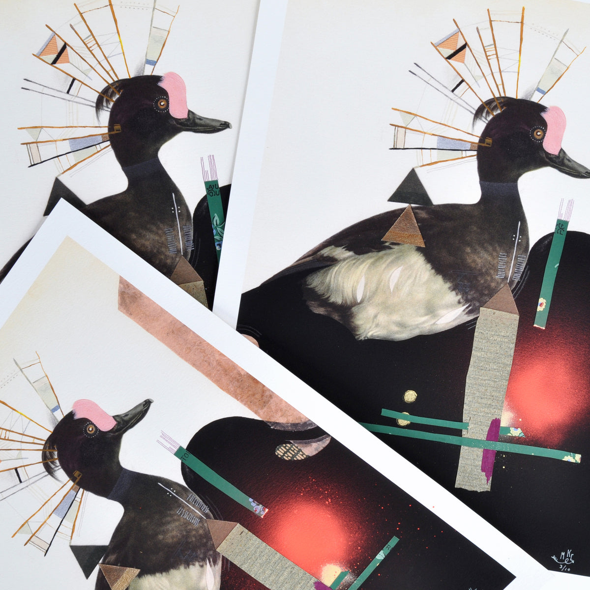 Monica Canilao &quot;The Tufted Duck&quot; - Hand-Embellished Print