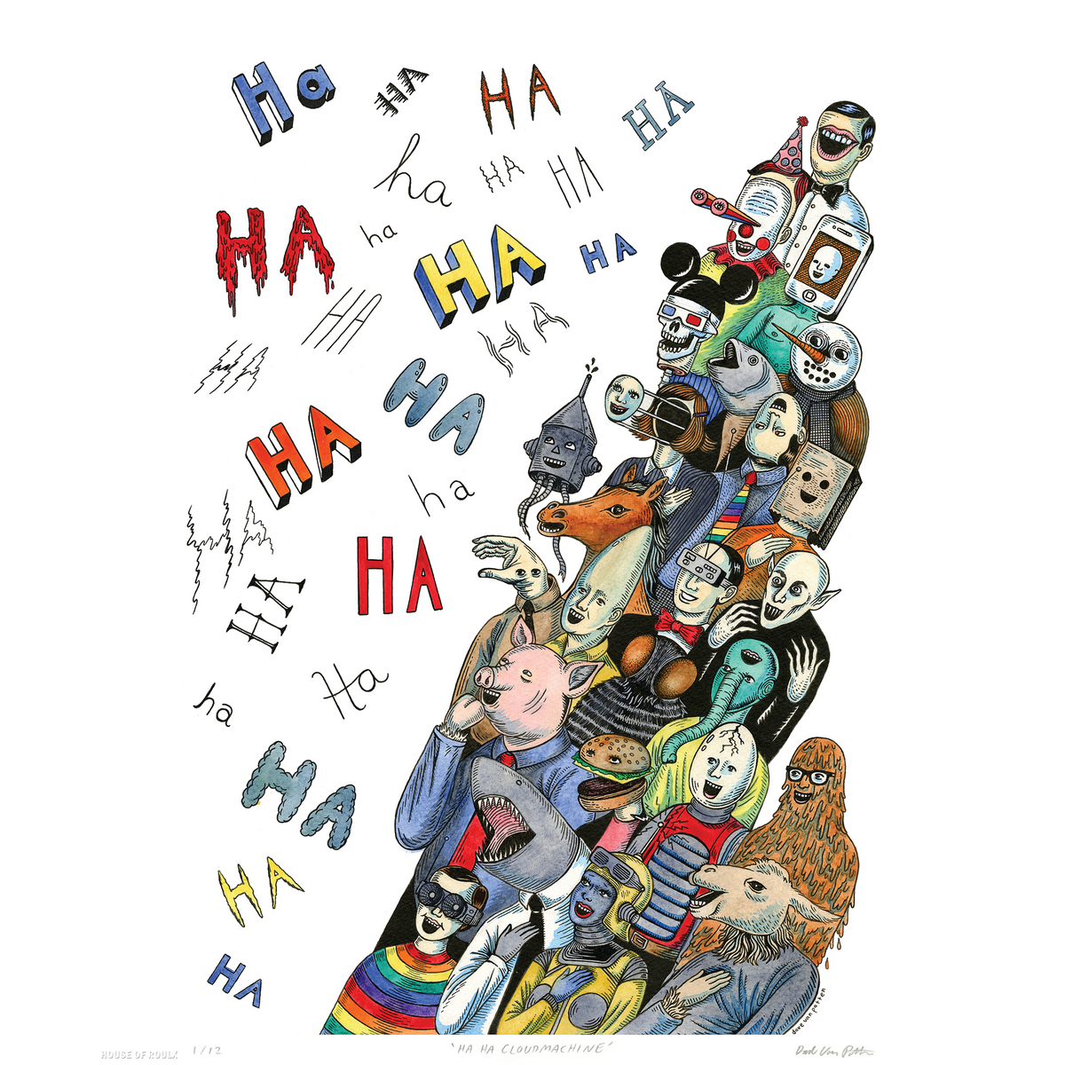 Dave Van Patten &quot;Ha Ha Cloudmachine&quot; - Archival Print, Limited Edition of 12 - 14 x 17&quot;