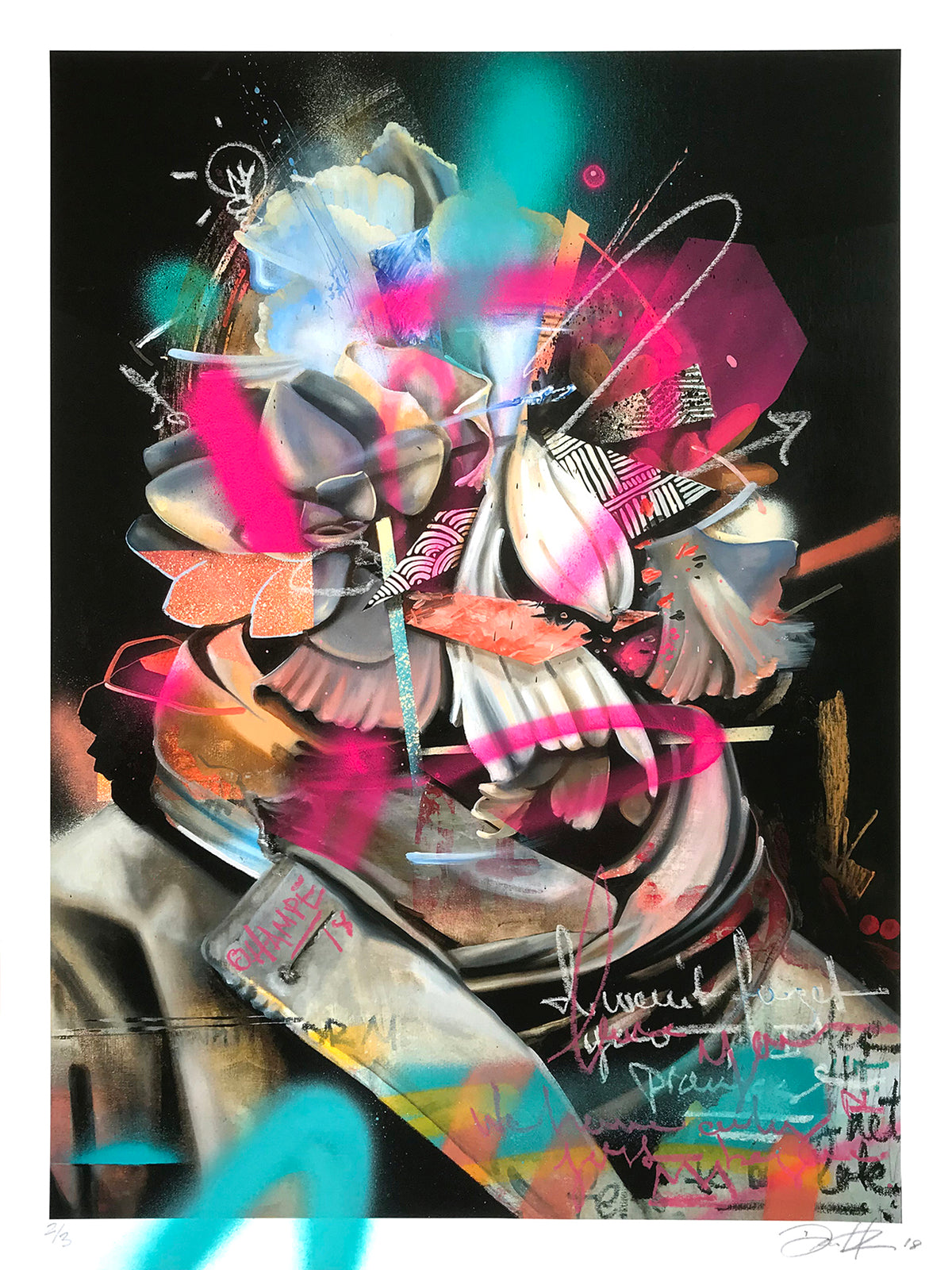 Dan Hampe &quot;Untitled #3&quot; - Hand-Embellished Unique Variant, #2/3 - 18 x 24&quot;