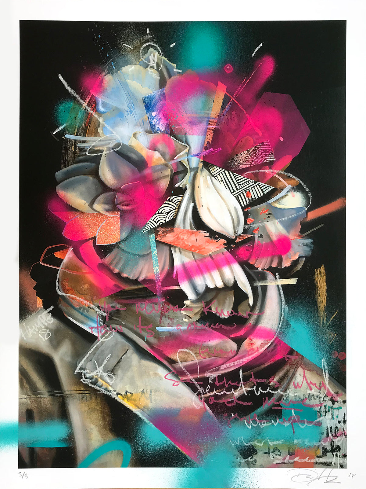 Dan Hampe &quot;Untitled #3&quot; - Hand-Embellished Unique Variant, #3/3 - 18 x 24&quot;
