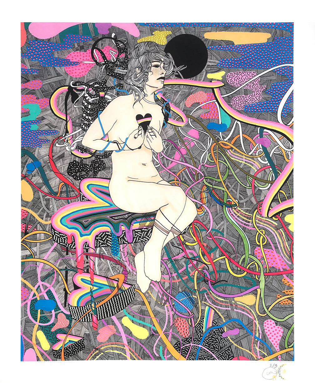 Cassidy Rae Marietta &quot;Heartstrings&quot; - Hand-Embellished Variant, #2/3 - 14 x 17&quot;