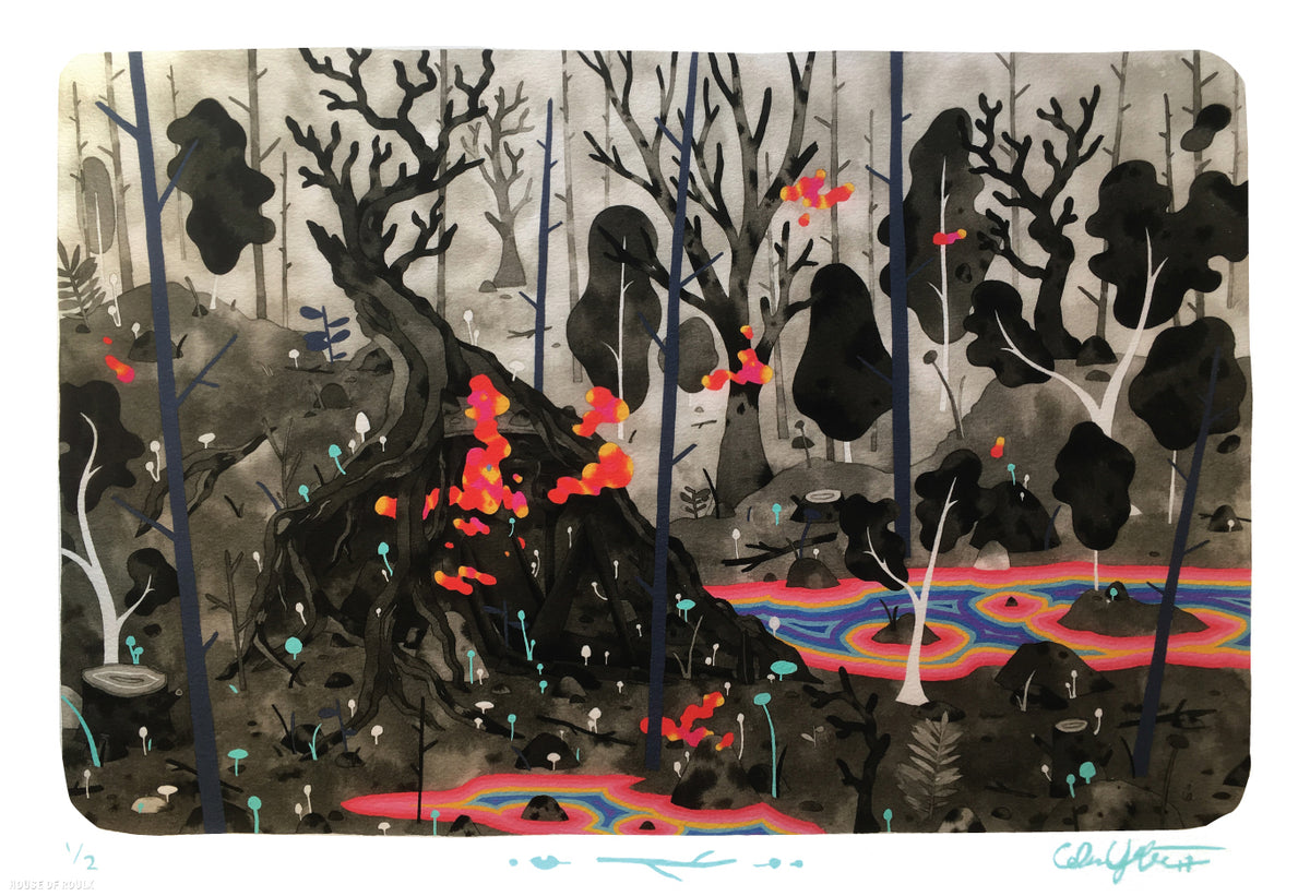 Graham Yarrington &quot;Hiding Place&quot; - Hand-Embellished Edition of 2 - 13 x 19&quot;