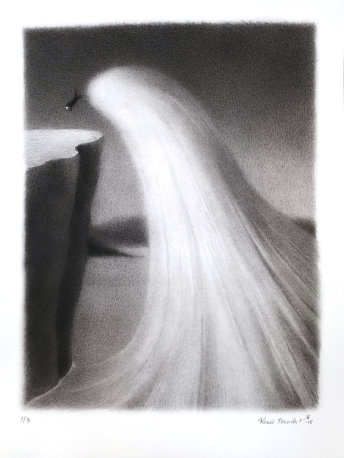 Renee French &quot;Horatio&#39;s Wave&quot; - Hand-Embellished Unique Print, Edition of 3 - 12 x 16&quot;