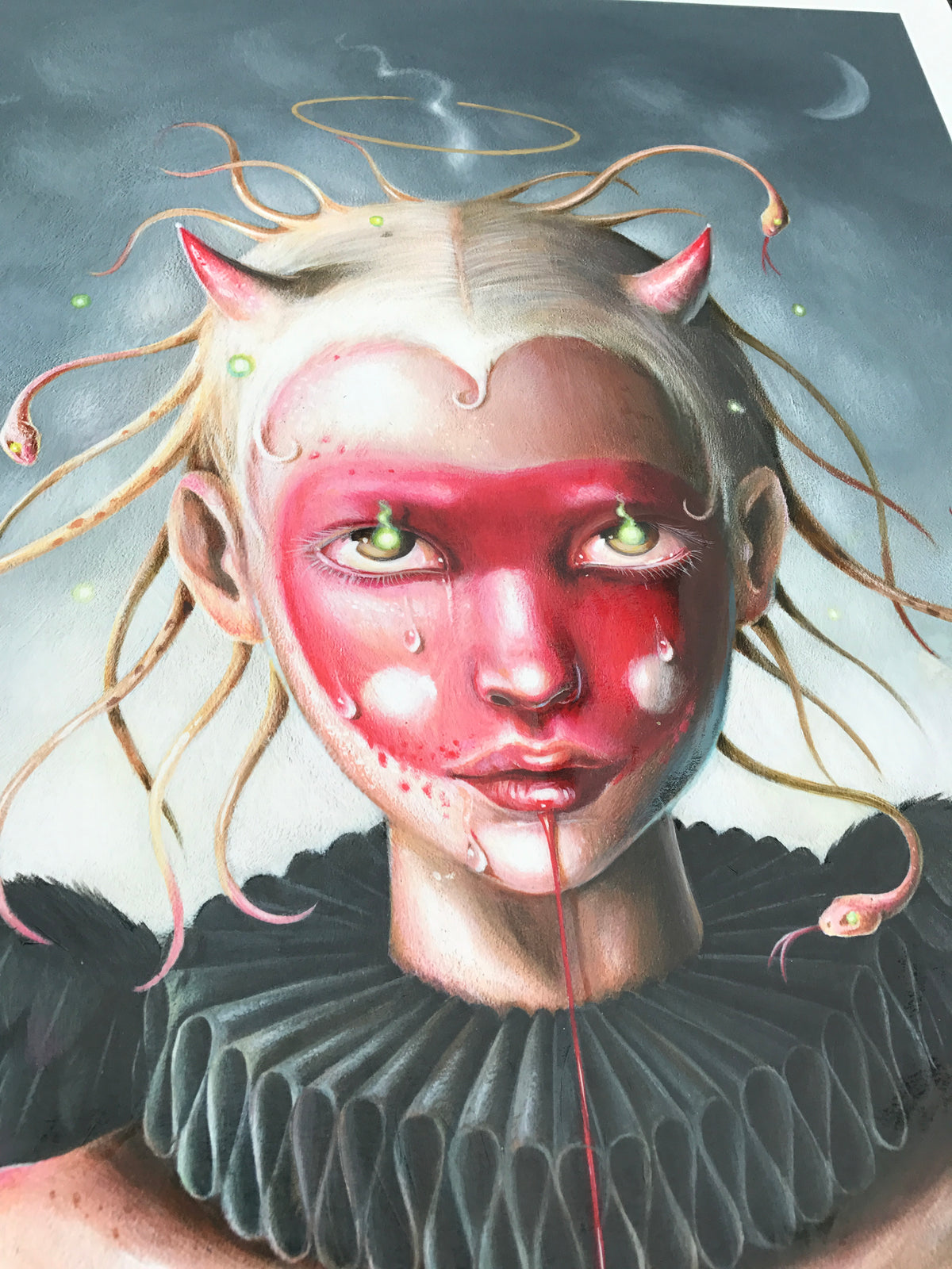 Hanna Jaeun &quot;Petite Diablesse&quot; - Hand-Embellished Unique Print, #1/3 - 18 x 24&quot;