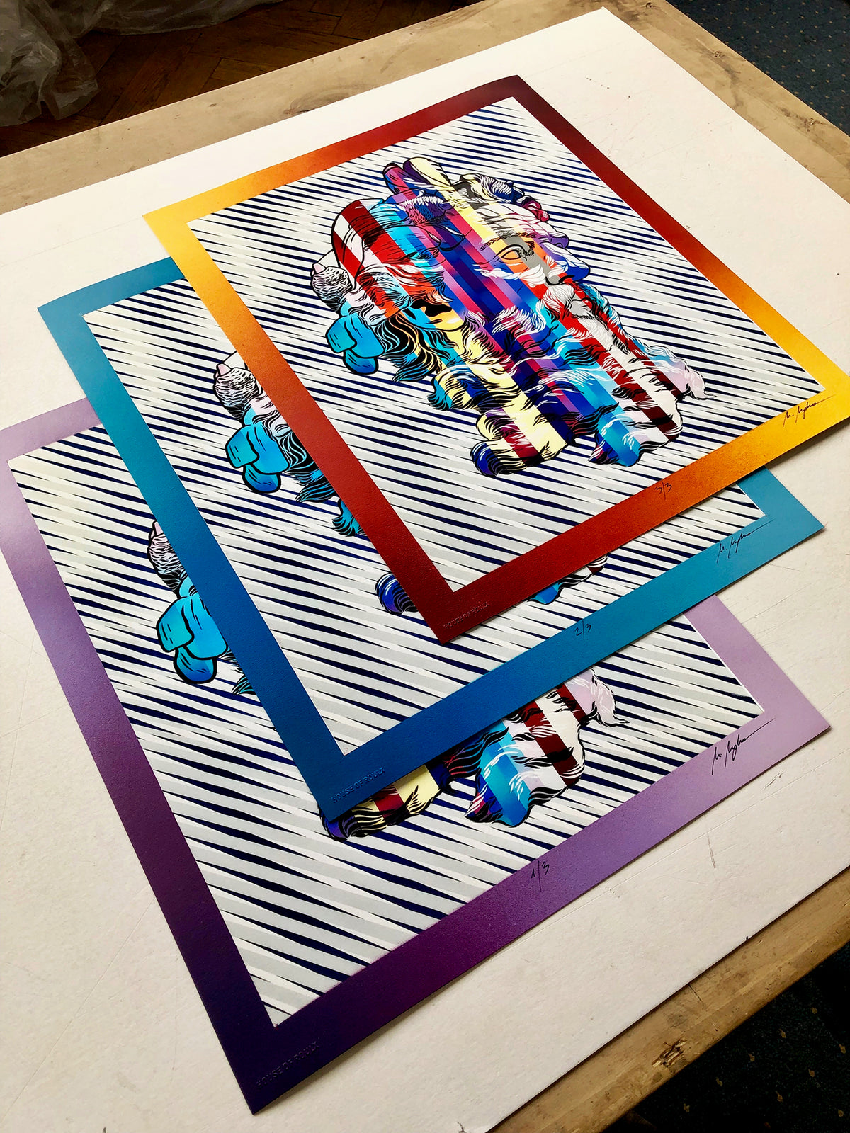 Michal Maka &quot;Neptune&quot; - Hand-Embellished Variant, #3/3 - 14 x 17&quot;