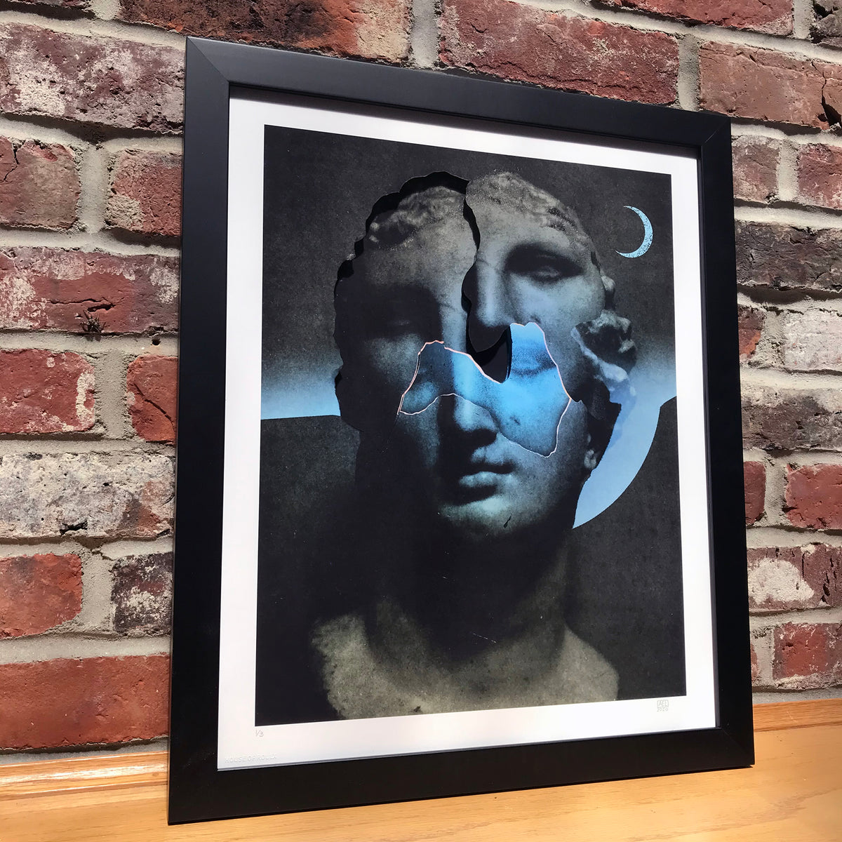 Alex Eckman-Lawn &quot;Cicada [Blue]&quot; - Hand-Cut Paper Collage in Frame, Edition of 3 - 16 x 19&quot;