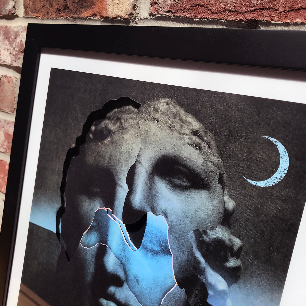 Alex Eckman-Lawn &quot;Cicada [Blue]&quot; - Hand-Cut Paper Collage in Frame, Edition of 3 - 16 x 19&quot;