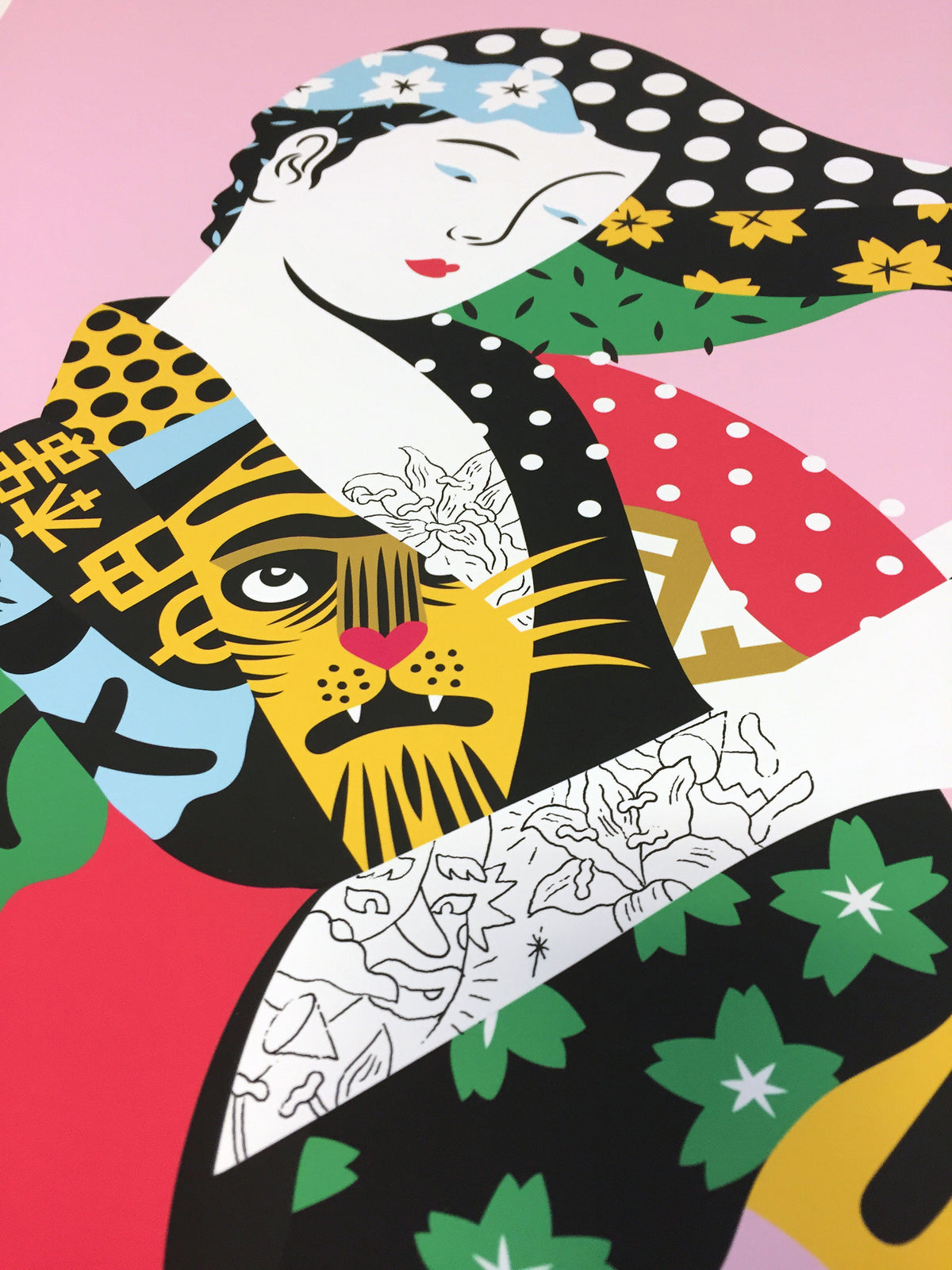 Brolga &quot;Pop Geisha&quot; - Hand-Embellished Unique Print, #3/3 - 18 x 24