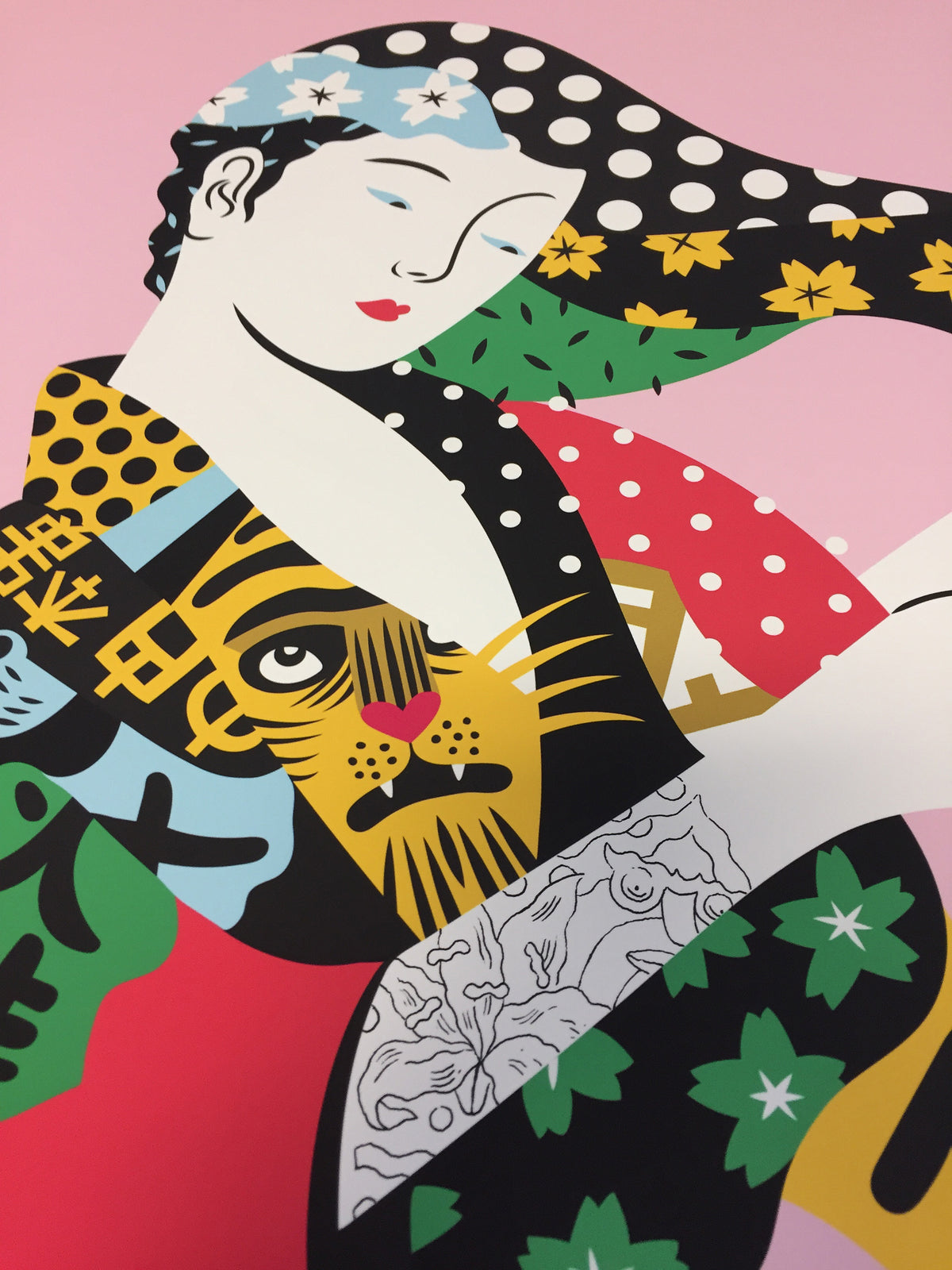 Brolga &quot;Pop Geisha&quot; - Hand-Embellished Unique Print, #2/3 - 18 x 24