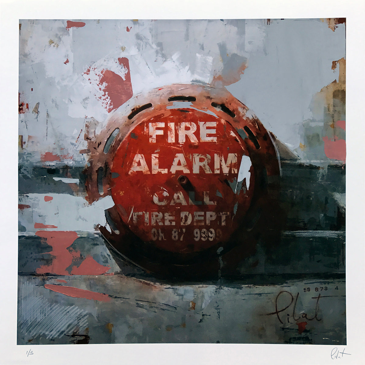 Agnieszka Pilat &quot;Red Paul&quot; - Hand-Embellished Print, Edition of 3 - 18 x 18&quot;