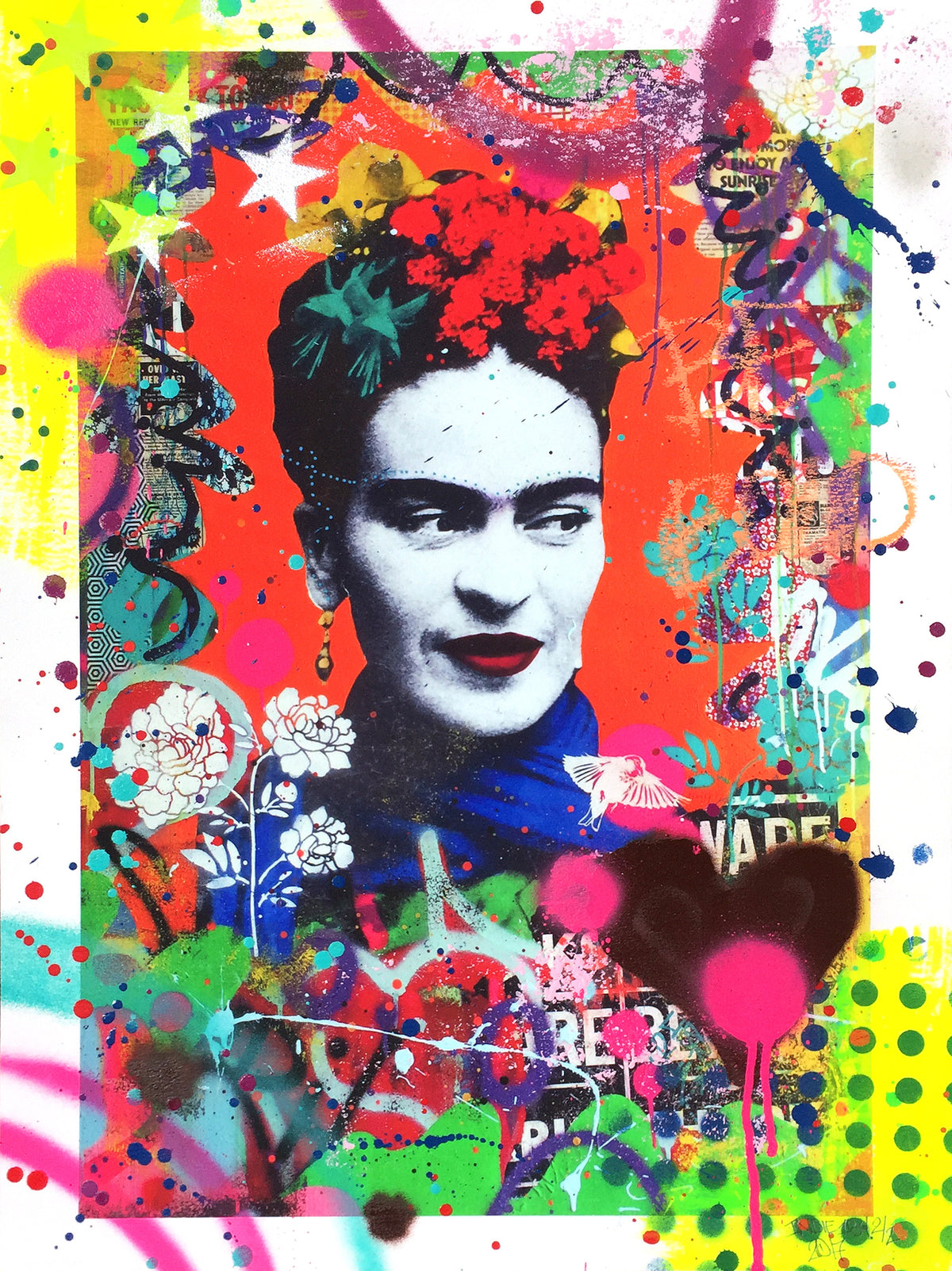 Indie 184 &quot;Secret Garden (Frida Kahlo)&quot; - Hand-Embellished Edition of 2 - 18 x 24&quot;