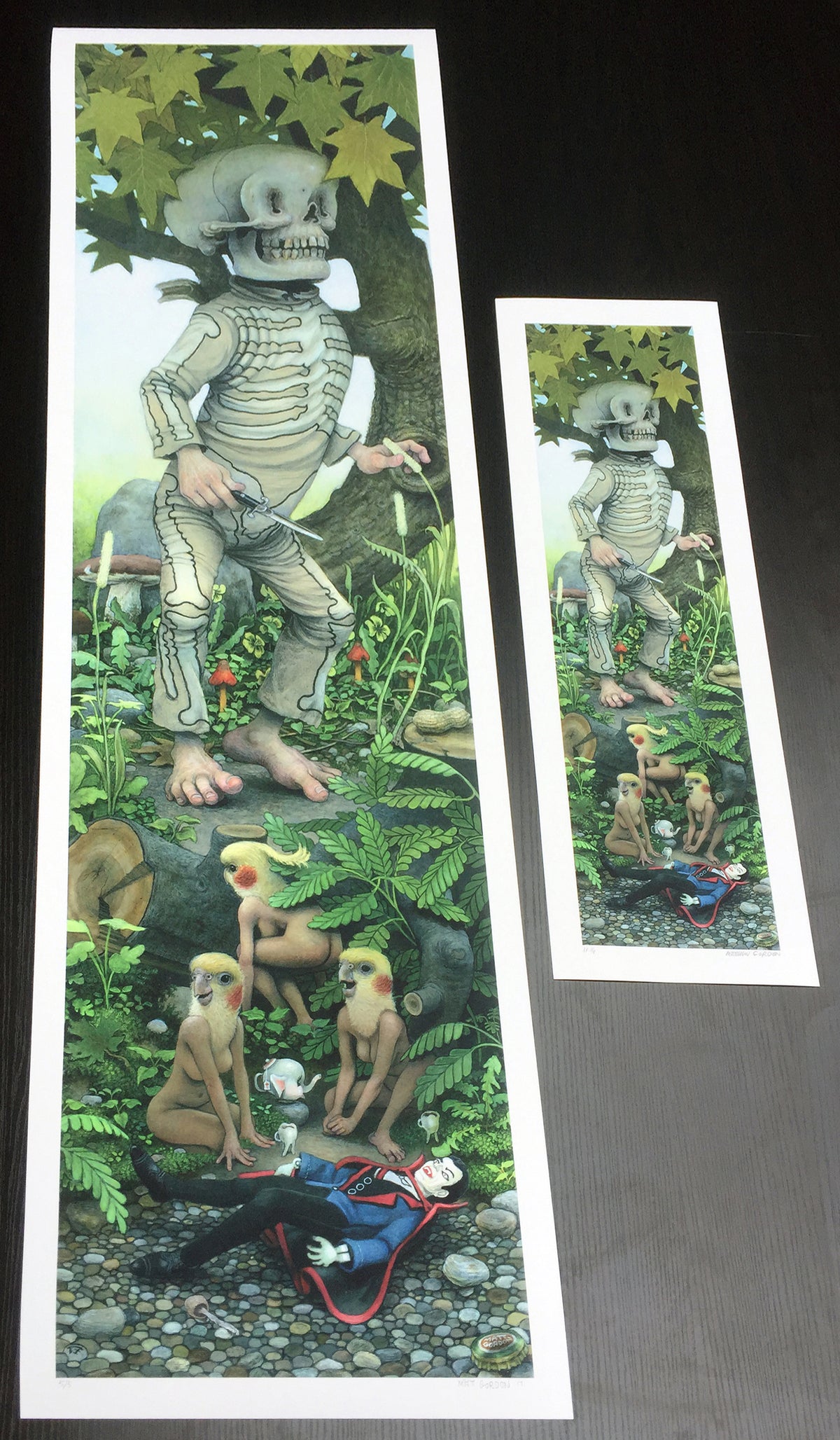 Matt Gordon &quot;Mr. Happy Man&quot; - Hand-Embellished Unique Print - 15 x 48&quot;