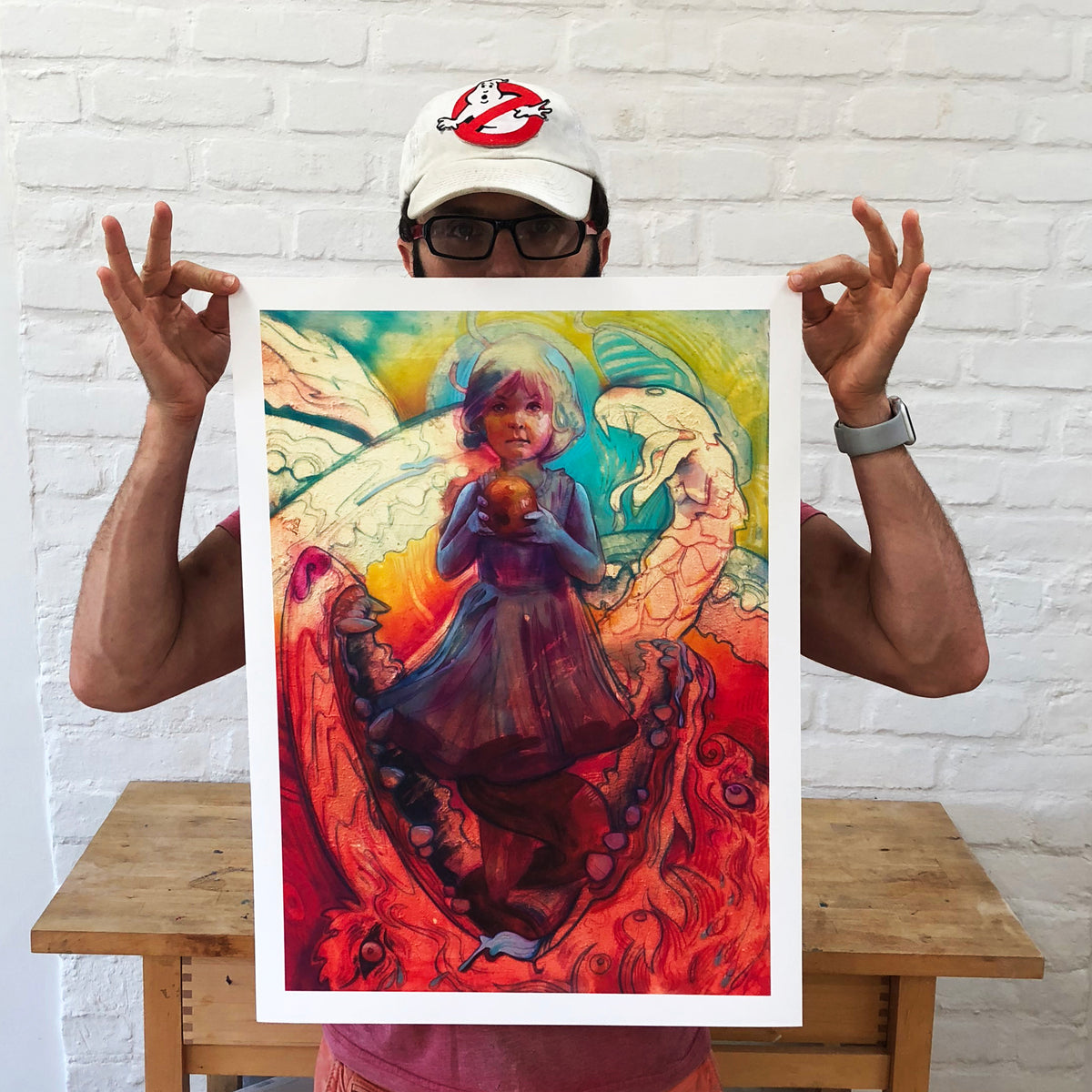 Marc Scheff &quot;A Place on Earth&quot; - Hand-Embellished Unique Variant, 1 of 3 - 18 x 24&quot;
