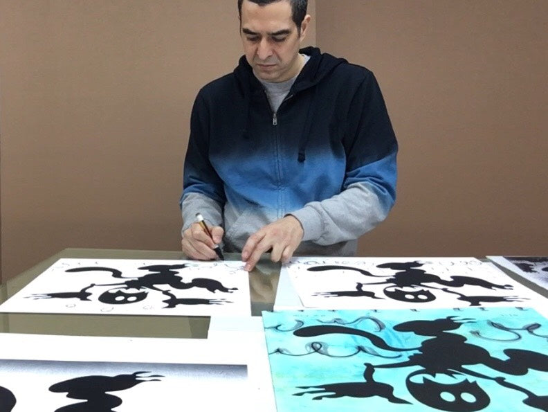 Jason Mamarella &quot;d.w. krsna&quot; - Hand-Embellished Unique Print, #1/12 - 17 x 17&quot;