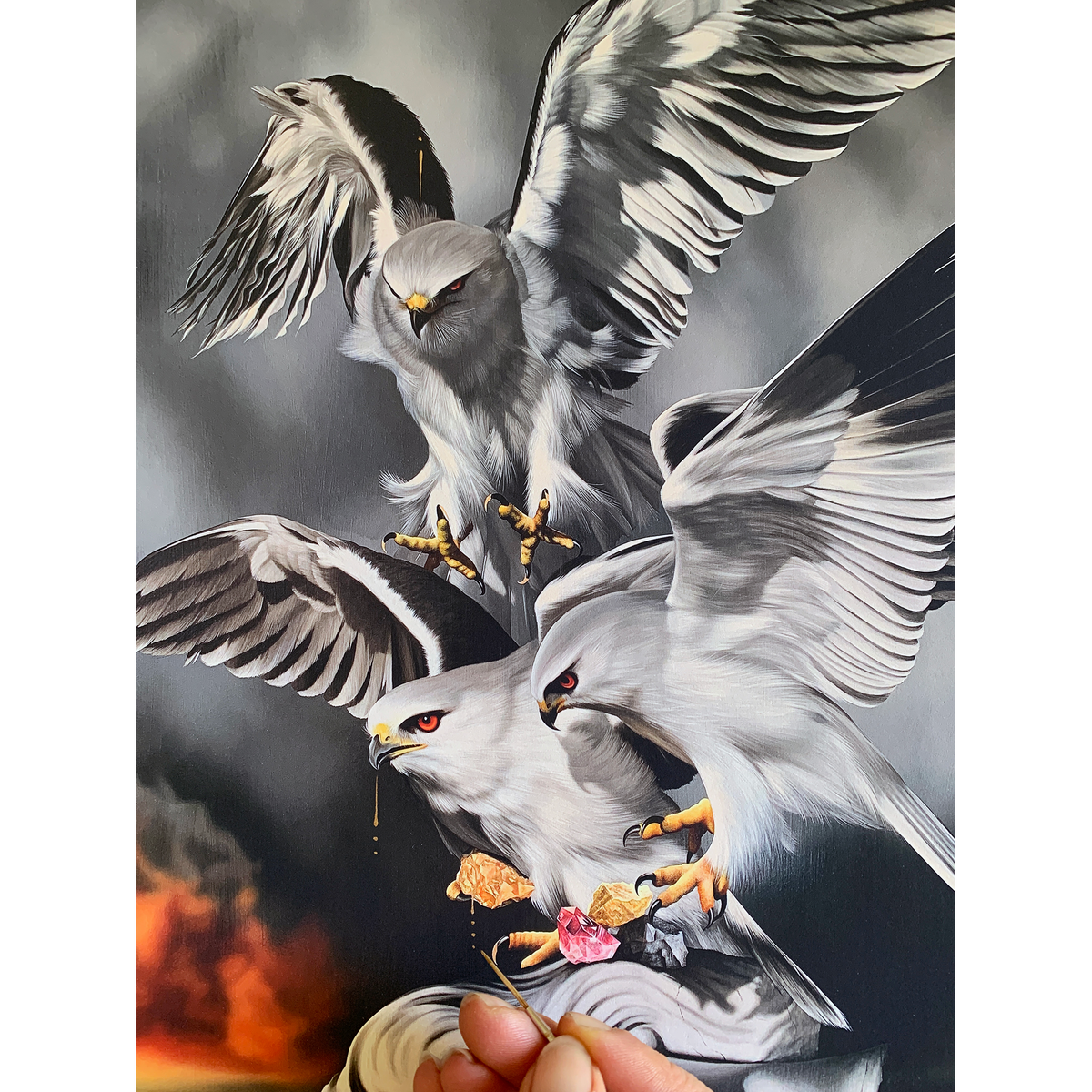 Josie Morway &quot;New Nests&quot; - Hand-Embellished Edition of 5 - 12 x 17&quot;