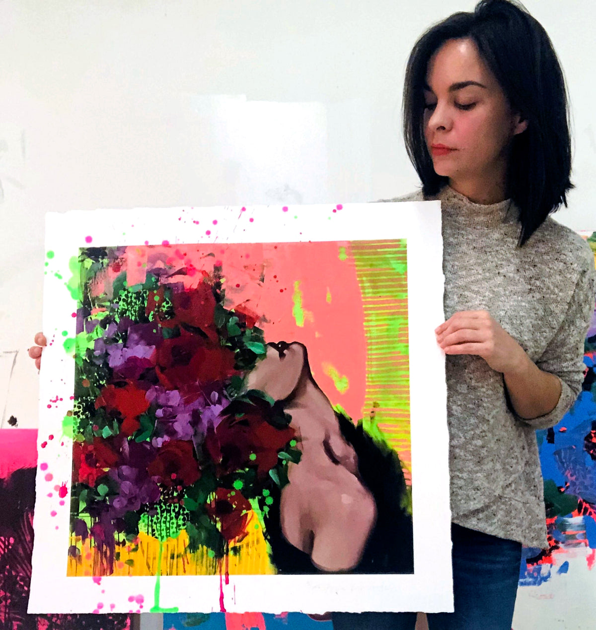 Anna Kincaide &quot;Overtaken&quot; - Hand-Embellished Variant, Edition of 5 - 24 x 24&quot;