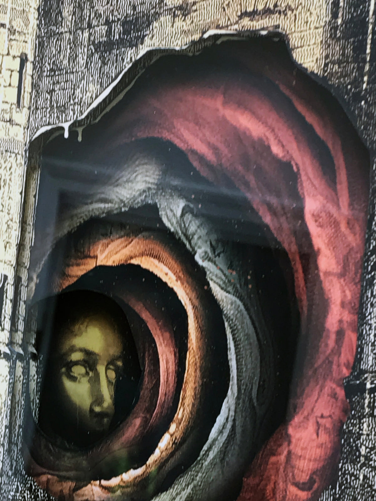 Alex Eckman-Lawn &quot;Entrance&quot; - Hand-Cut Paper Collage in Frame - 16 x 19 Inches