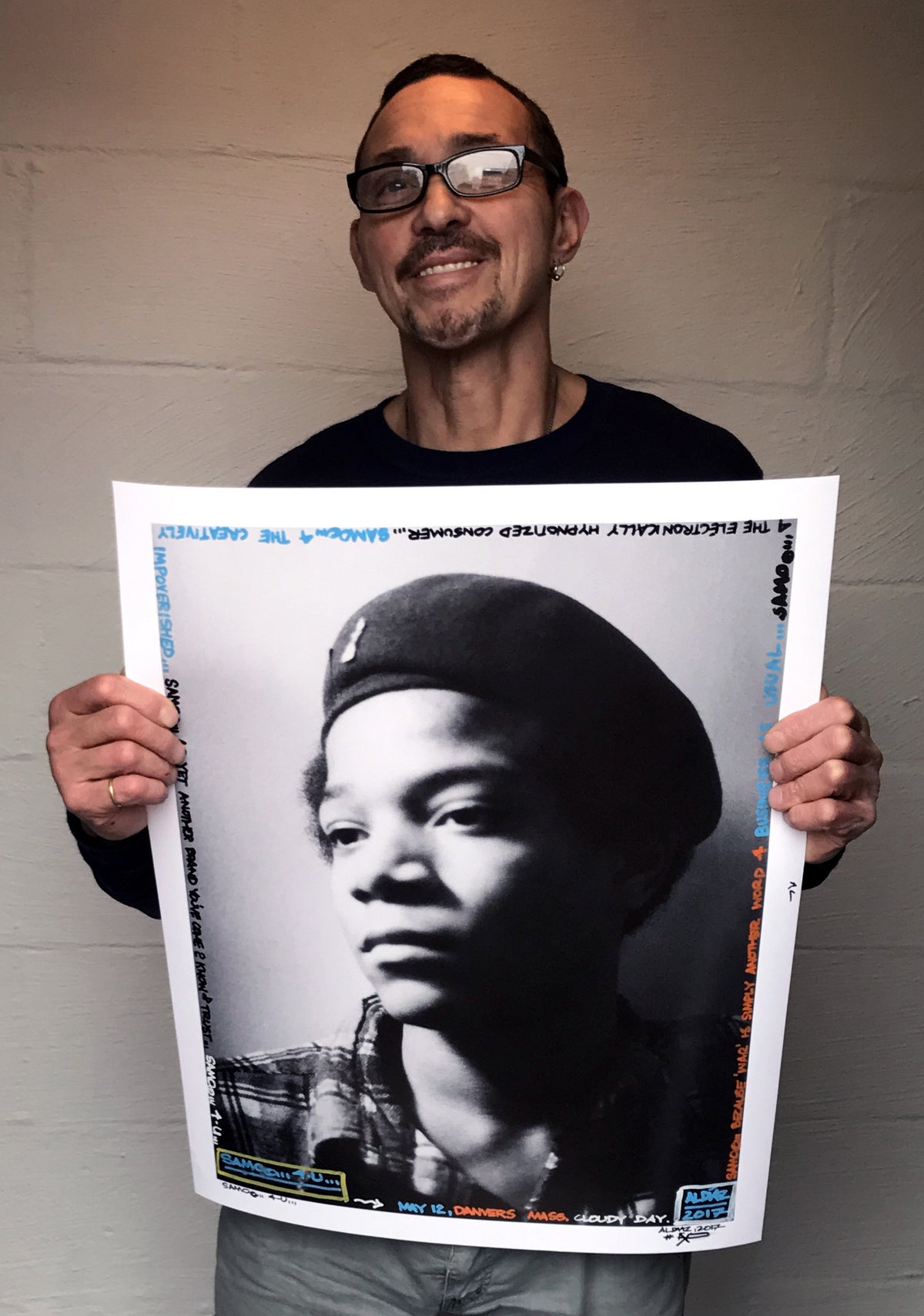 Al Diaz &quot;SAMO©…Jean-Michel Basquiat&quot; - Hand-Embellished Unique Print, AP, 1 of 1 - 18 x 24&quot;