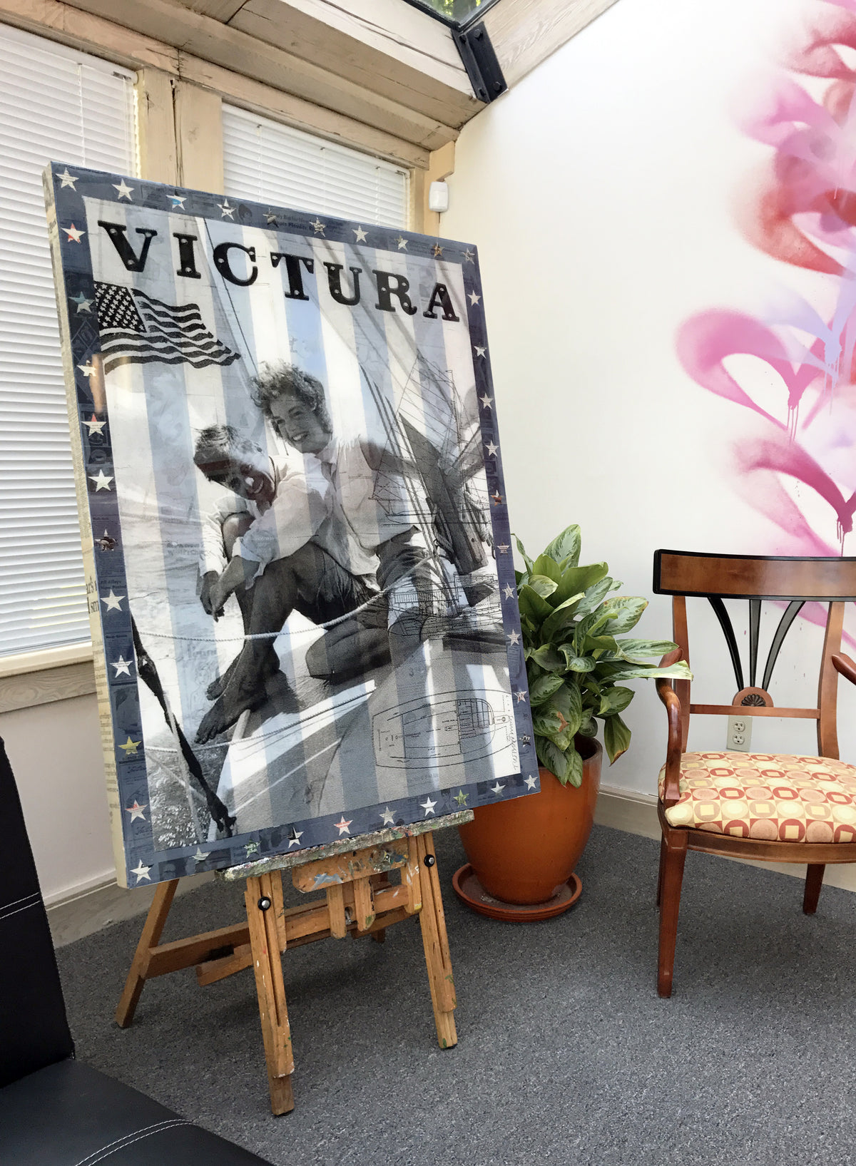 Robert Mars &quot;Victura&quot; - Original Mixed Media - Resin Coated on Wood Panel