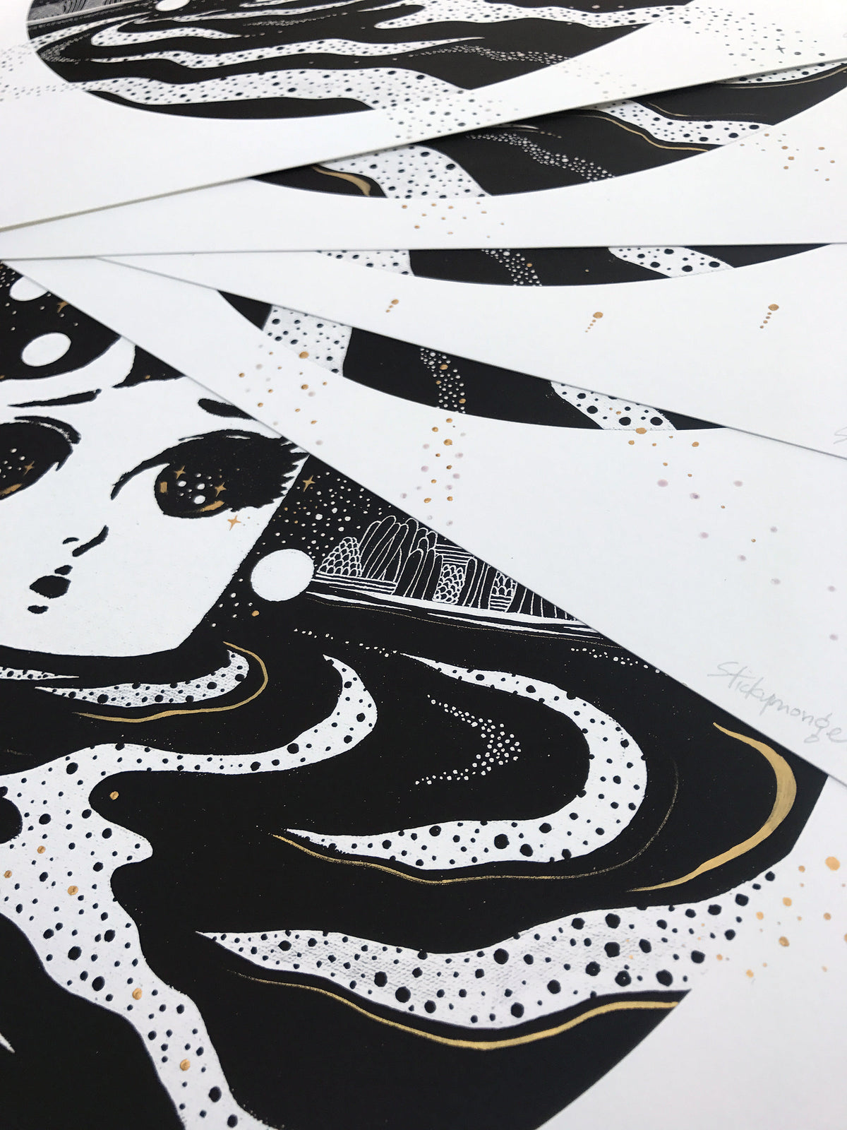 Stickymonger &quot;Sand-Wind&quot;  - Hand-Embellished Unique Print, #2/5