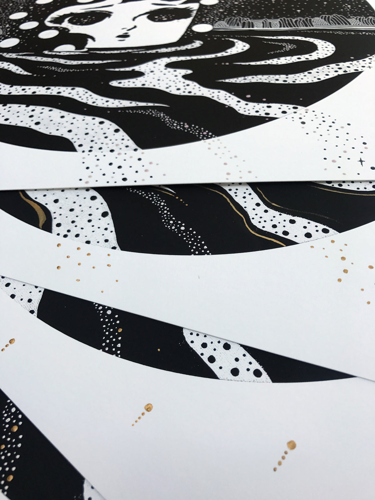 Stickymonger &quot;Sand-Wind&quot;  - Hand-Embellished Unique Print, #2/5