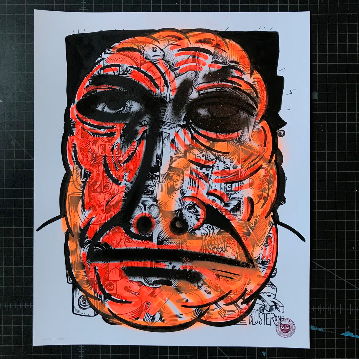 BlusterOne &quot;One Rhyme&quot; - Hand-Embellished Unique Print, #2/15 - 14 x 17&quot;