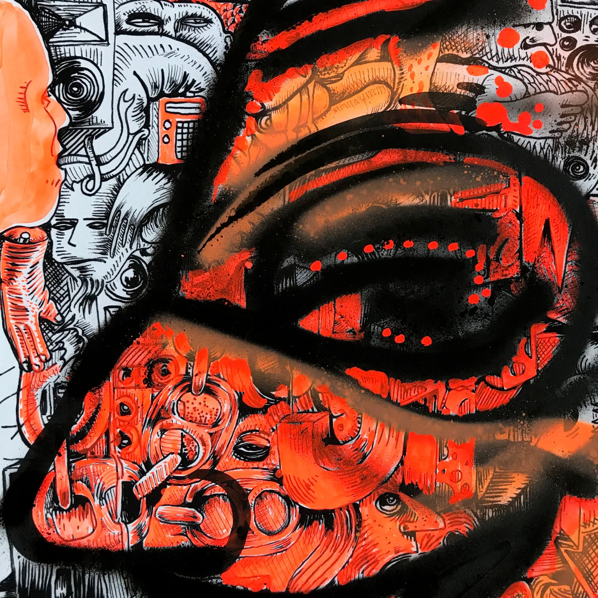 BlusterOne &quot;One Rhyme&quot; - Hand-Embellished Unique Print, #3/15 - 14 x 17&quot;