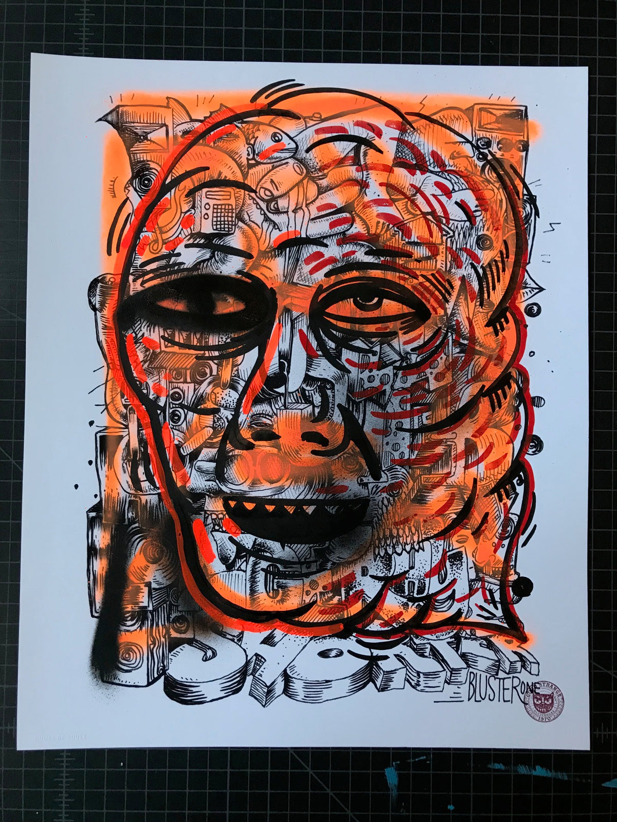 BlusterOne &quot;One Rhyme&quot; - Hand-Embellished Unique Print, #5/15 - 14 x 17&quot;