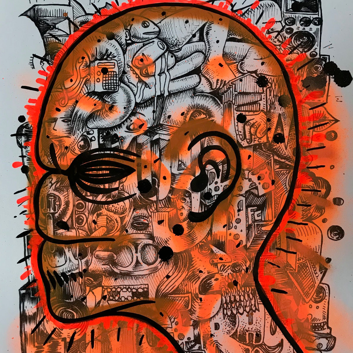 BlusterOne &quot;One Rhyme&quot; - Hand-Embellished Unique Print, #6/15 - 14 x 17&quot;