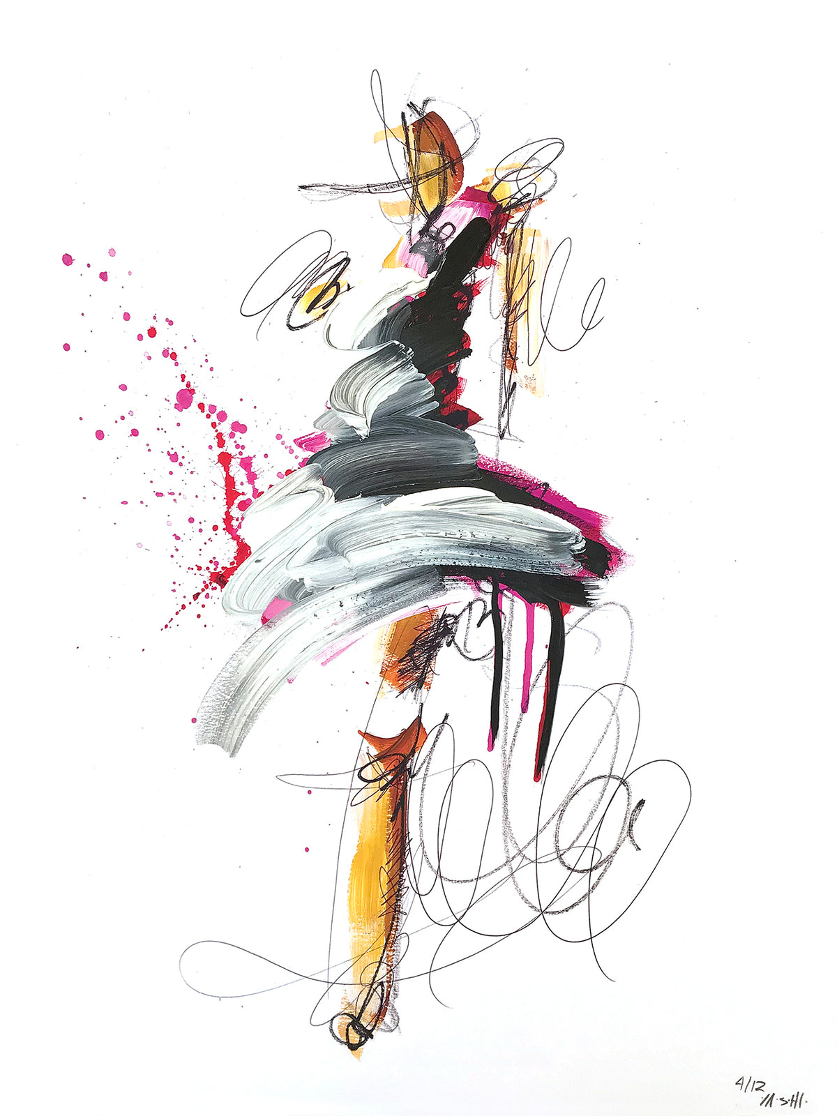 Ash Almonte &quot;Feel the Thunder&quot; - Hand-Embellished Unique Print, #4/12 - 18 x 24&quot;