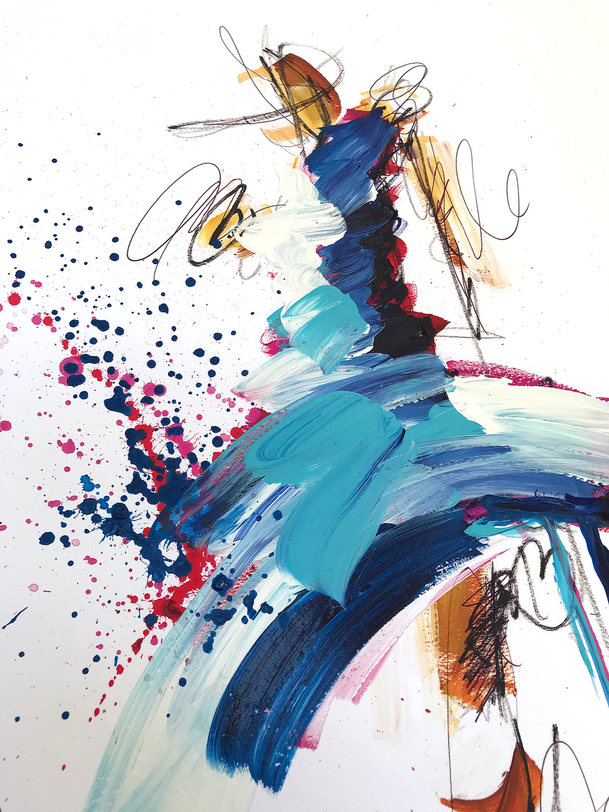 Ash Almonte &quot;Feel the Thunder&quot; - Hand-Embellished Unique Print, #5/12 - 18 x 24&quot;