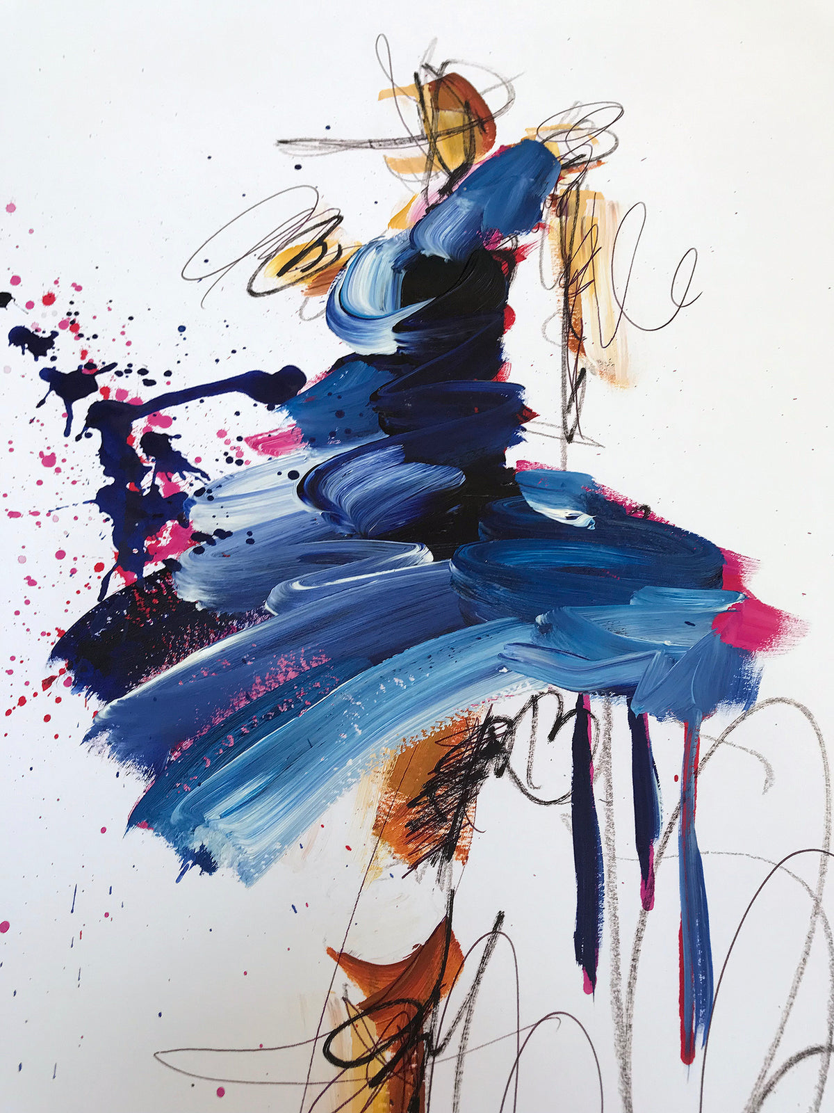 Ash Almonte &quot;Feel the Thunder&quot; - Hand-Embellished Unique Print, #8/12 - 18 x 24&quot;