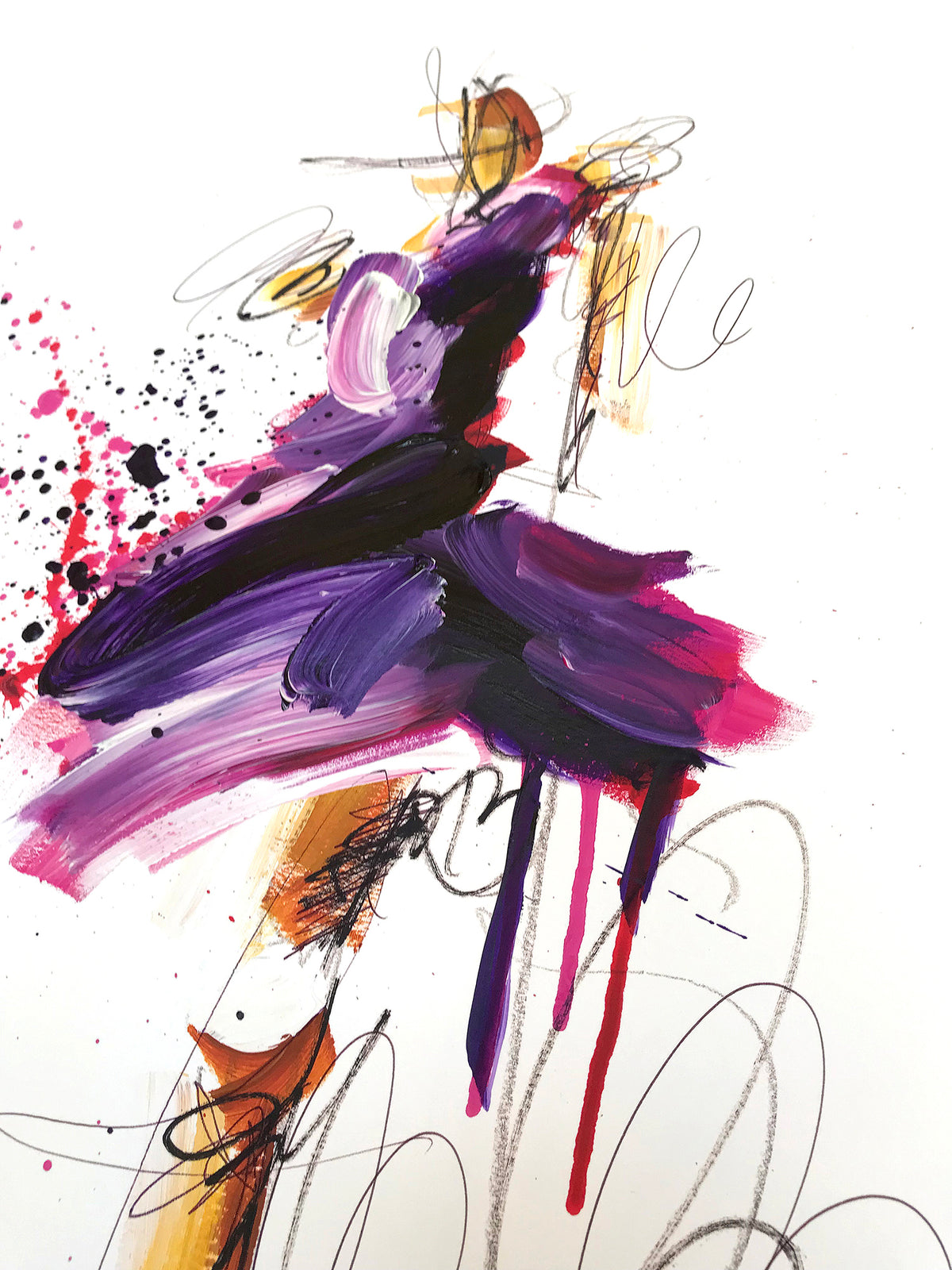 Ash Almonte &quot;Feel the Thunder&quot; - Hand-Embellished Unique Print, #10/12 - 18 x 24&quot;