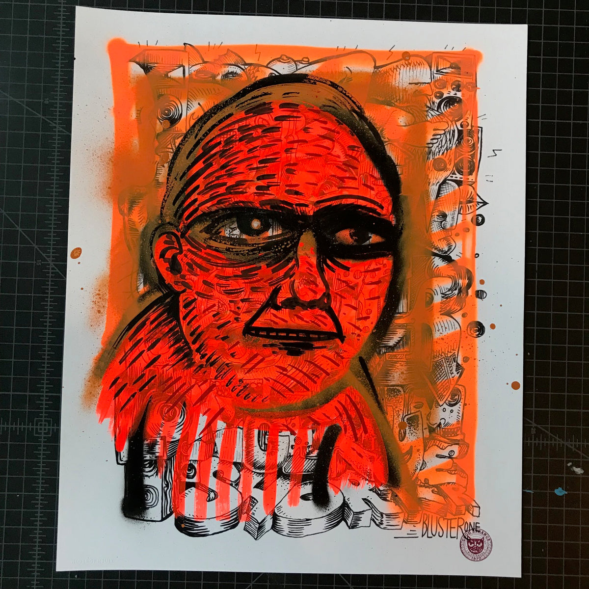BlusterOne &quot;One Rhyme&quot; - Hand-Embellished Unique Print, #12/15 - 14 x 17&quot;