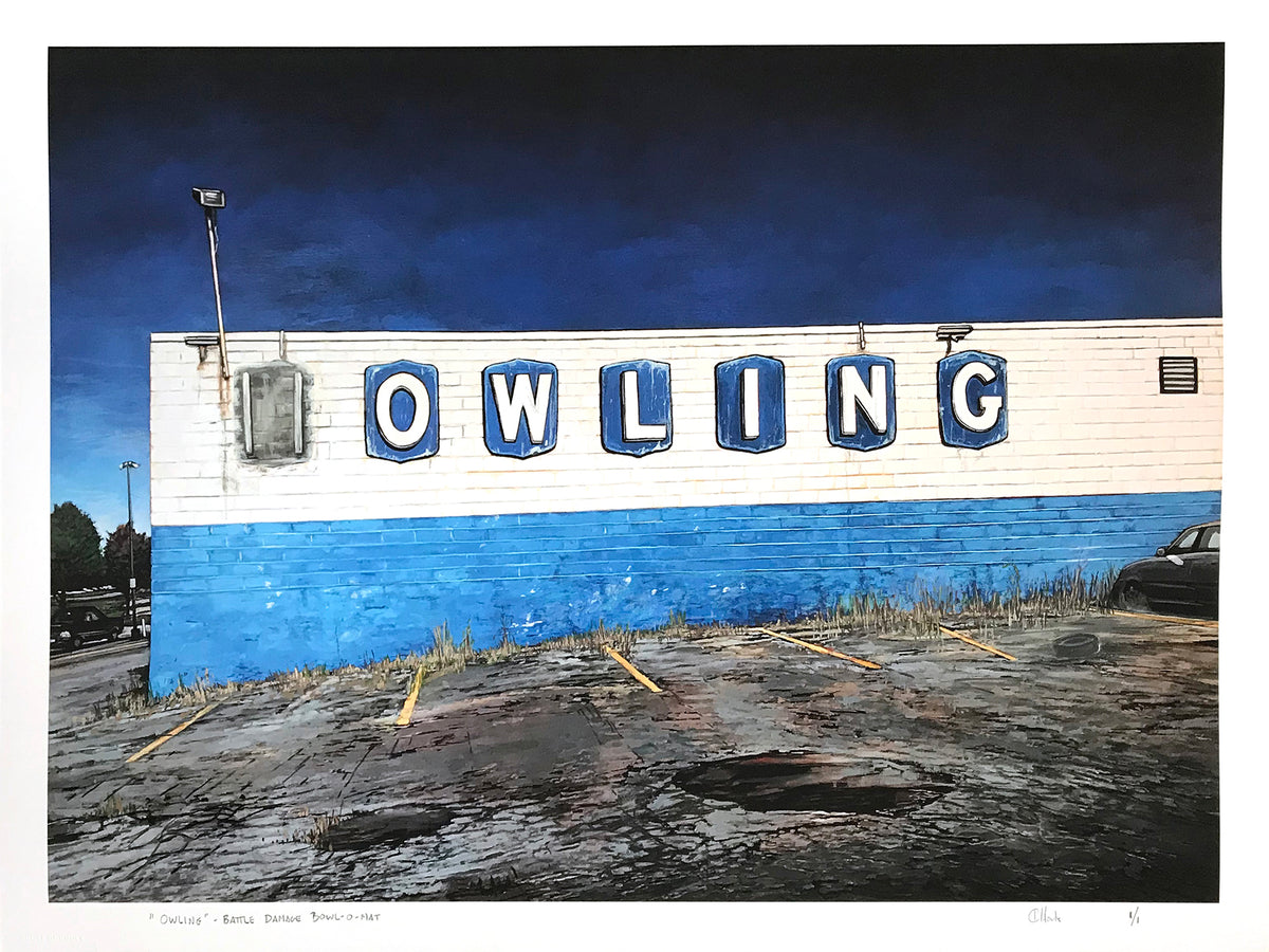Andrew Houle &quot;Bowling&quot; - Hand-Embellished Unique Edition, 1/1 - 18 x 24&quot;