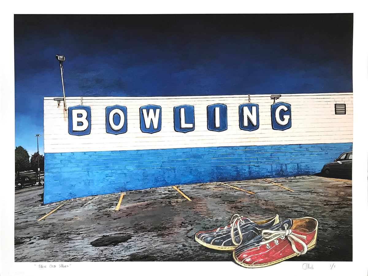 Andrew Houle &quot;Bowling&quot; - Hand-Embellished Unique Edition, 1/1 - 18 x 24&quot;