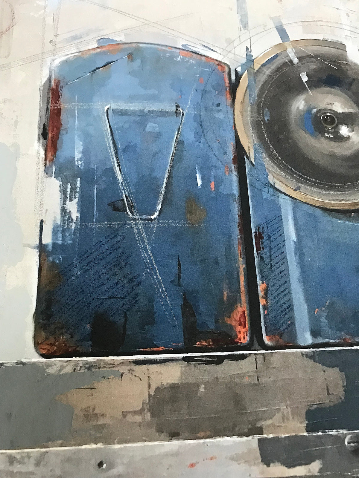 Agnieszka Pilat &quot;Blue&quot; - Hand-Embellished Variant, 1 of 3 - 17 x 17&quot;