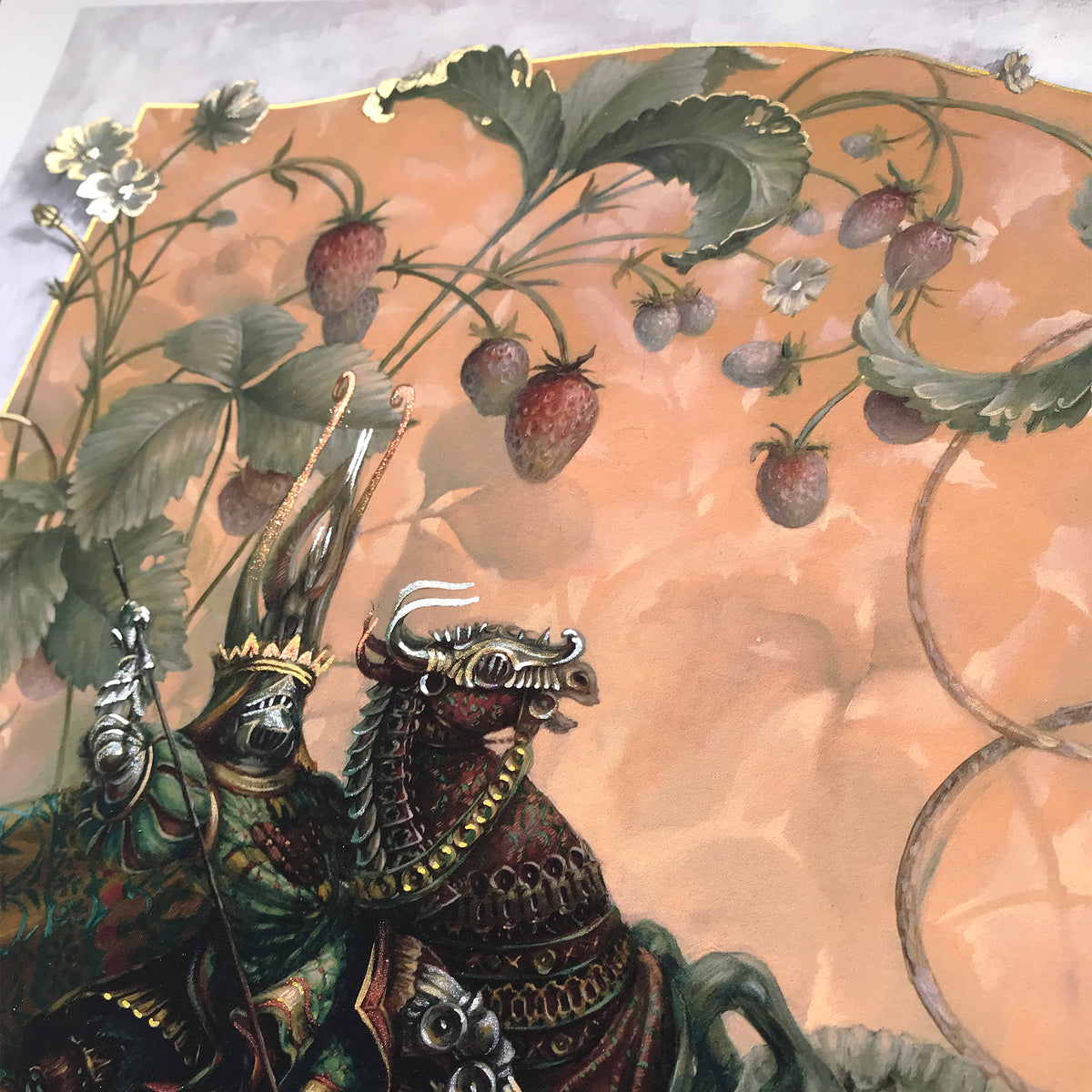 J.Henry &quot;The Emerald Knight of Strawborough&quot; - Hand-Embellished Edition of 5 - 14 x 17&quot;