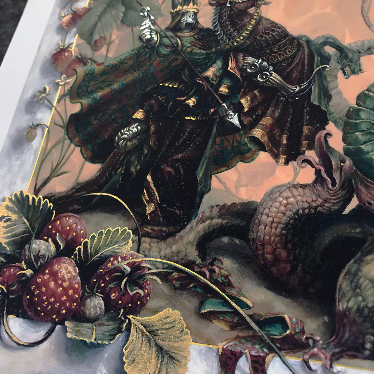 J.Henry &quot;The Emerald Knight of Strawborough&quot; - Hand-Embellished Edition of 5 - 14 x 17&quot;