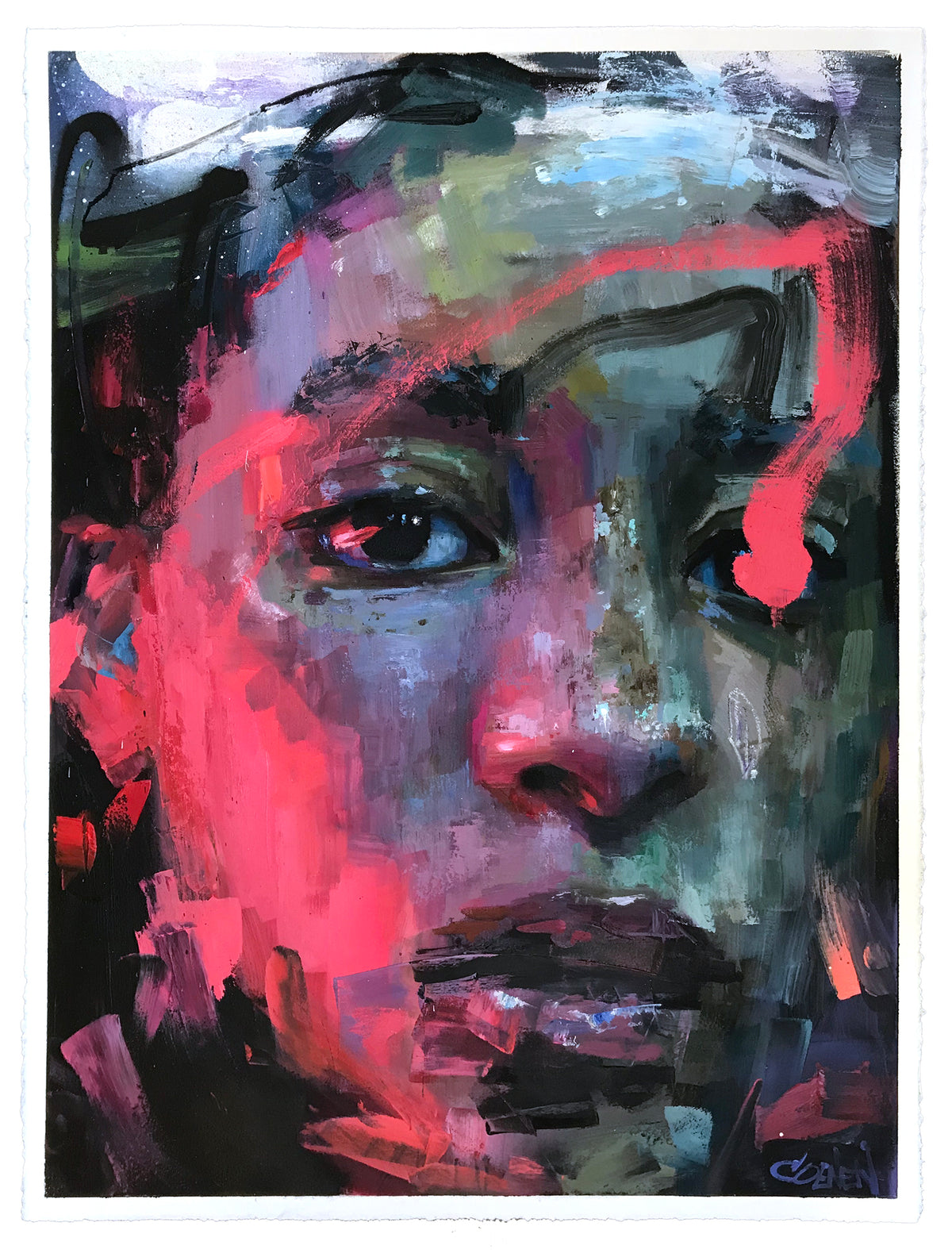 Danielle Coenen &quot;Infrared&quot; - Original Painting on Paper - 22 x 30&quot;